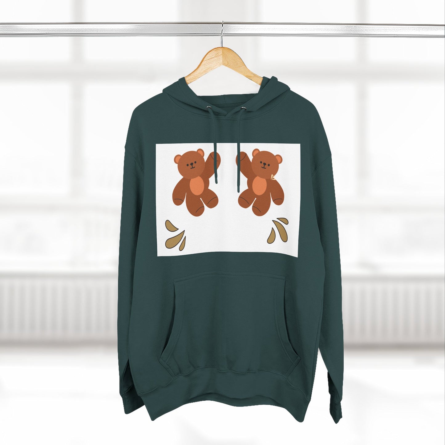 Cute Bear Fleece Hoodie | Cozy Unisex Fashion, Playful Sweatshirt, Perfect Gift, Casual Wear, Everyday Comfort, Holiday Style