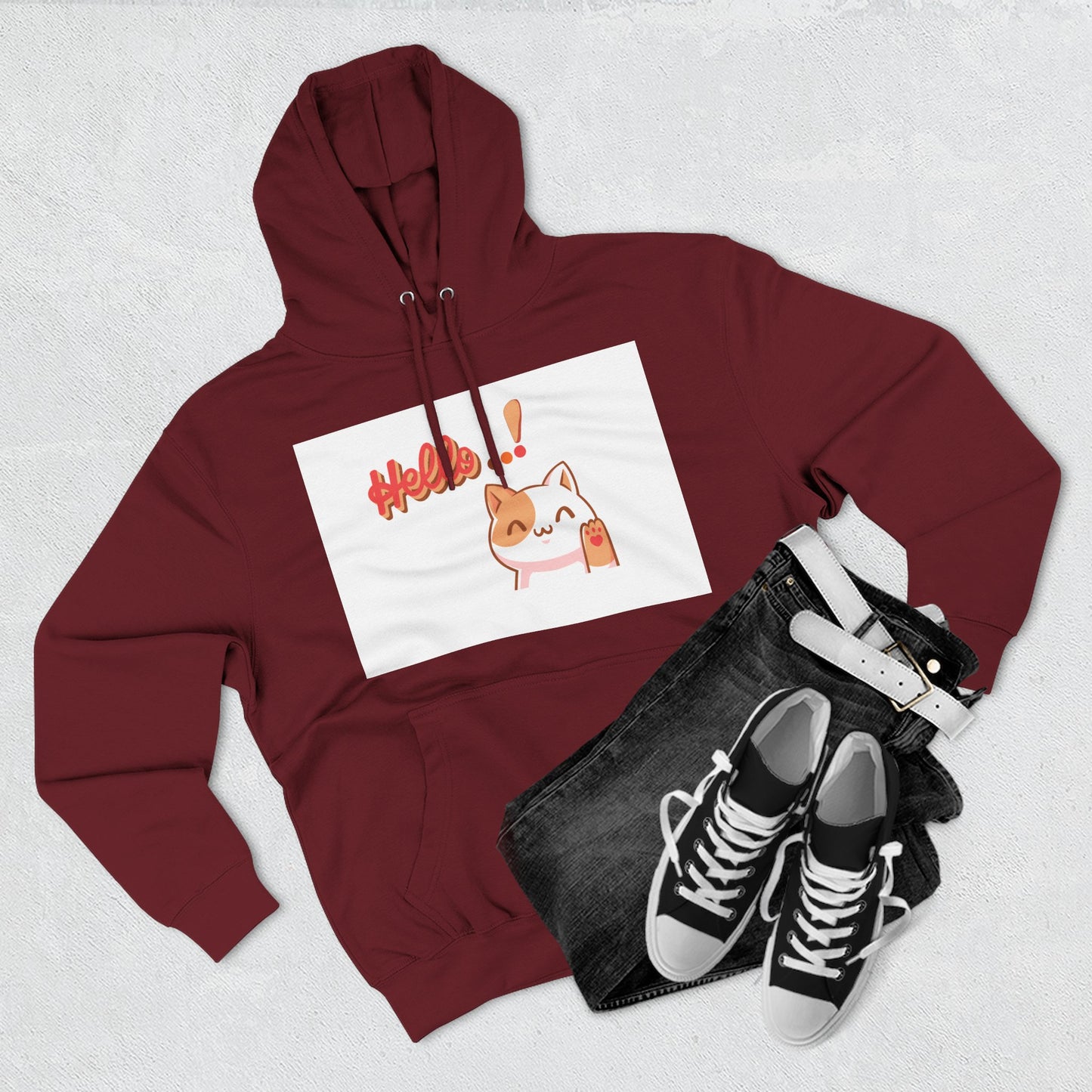 Cute Cat Hoodie with Motivational Design - Perfect Gift for Cat Lovers, Cozy Fleece Hoodie for Any Occasion, Stylish Streetwear
