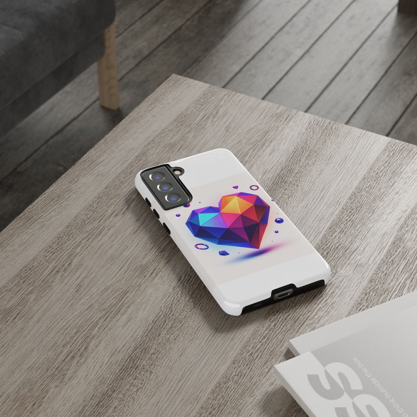 Vibrant Heart Phone Case, Tough Cases, Colorful Phone Cover, Unique Protector, Gift for Her, Cute Accessory