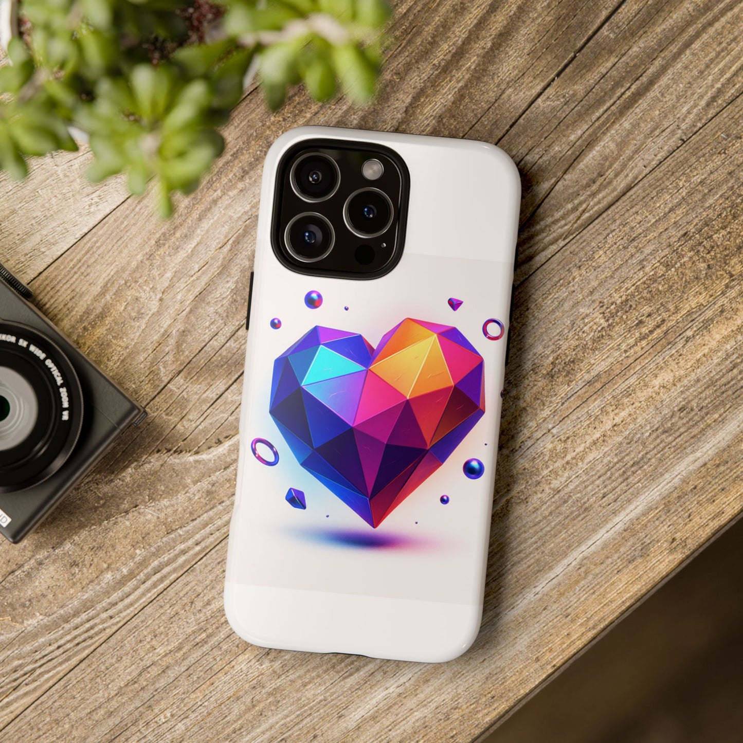 Vibrant Heart Phone Case, Tough Cases, Colorful Phone Cover, Unique Protector, Gift for Her, Cute Accessory