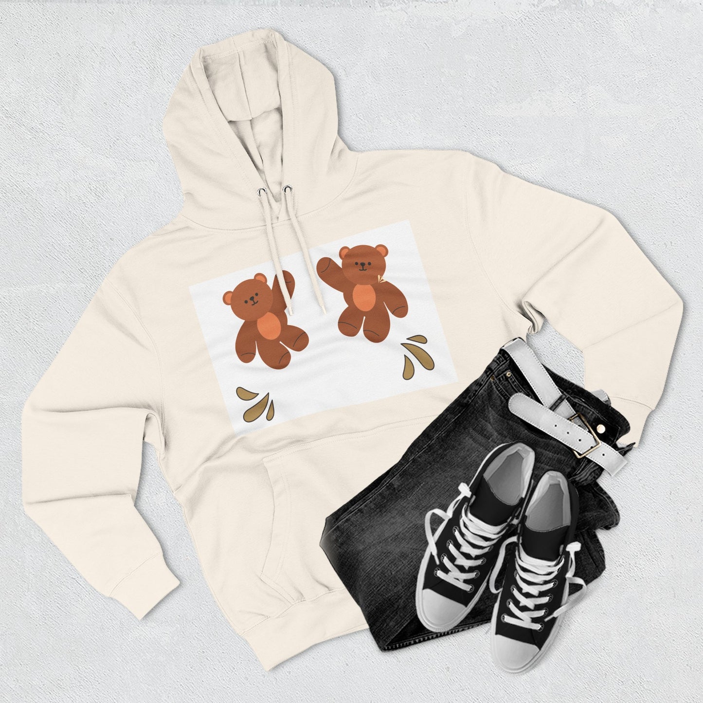 Cute Bear Fleece Hoodie | Cozy Unisex Fashion, Playful Sweatshirt, Perfect Gift, Casual Wear, Everyday Comfort, Holiday Style