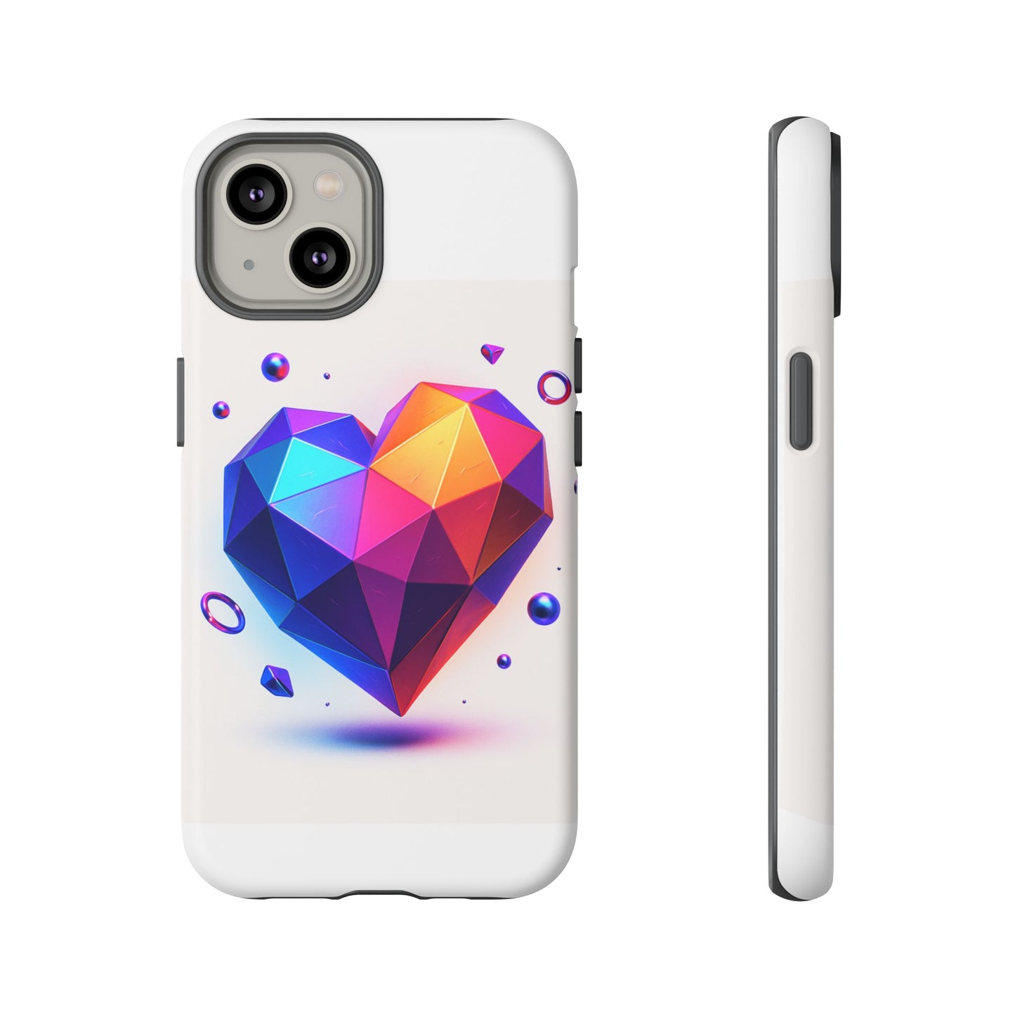 Vibrant Heart Phone Case, Tough Cases, Colorful Phone Cover, Unique Protector, Gift for Her, Cute Accessory