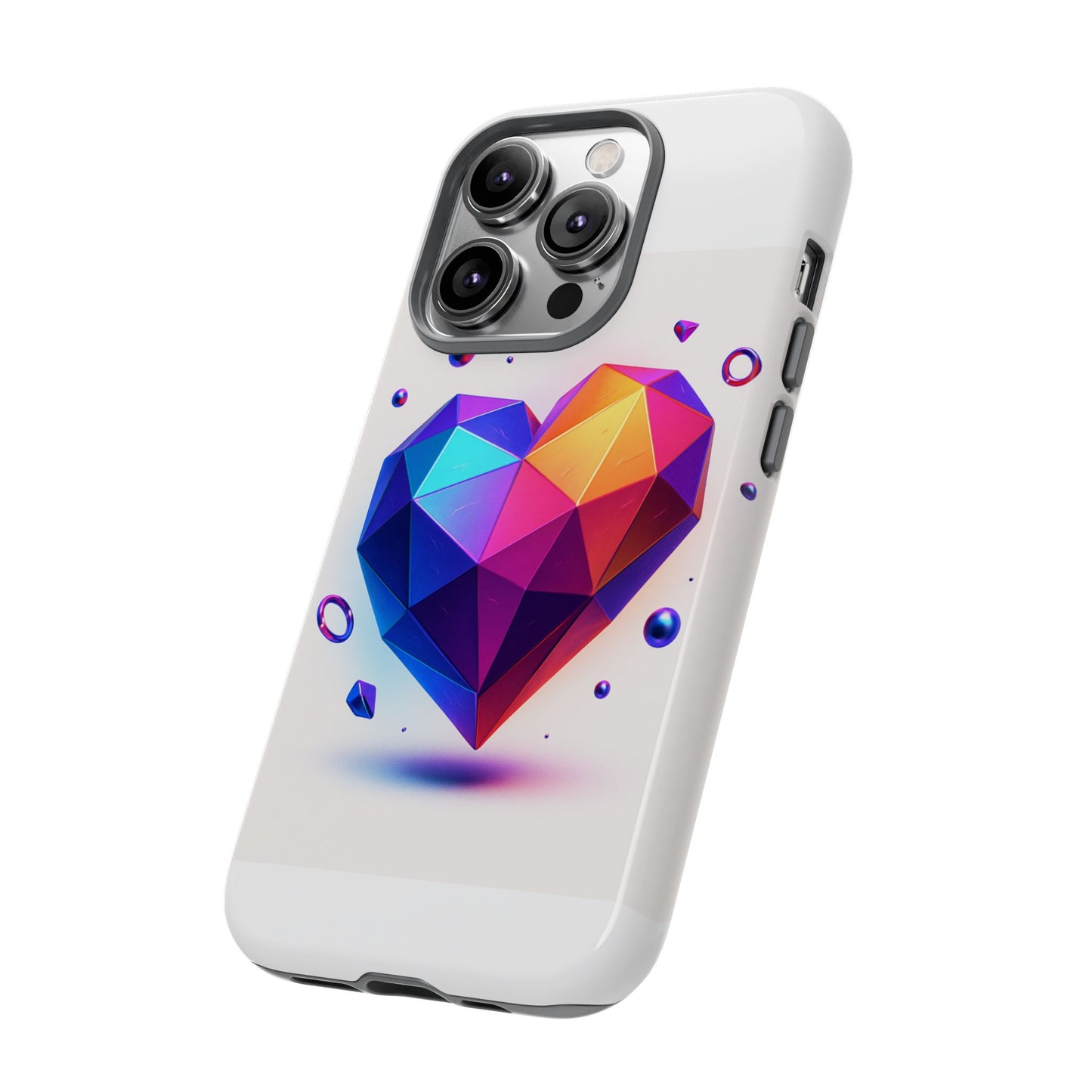 Vibrant Heart Phone Case, Tough Cases, Colorful Phone Cover, Unique Protector, Gift for Her, Cute Accessory