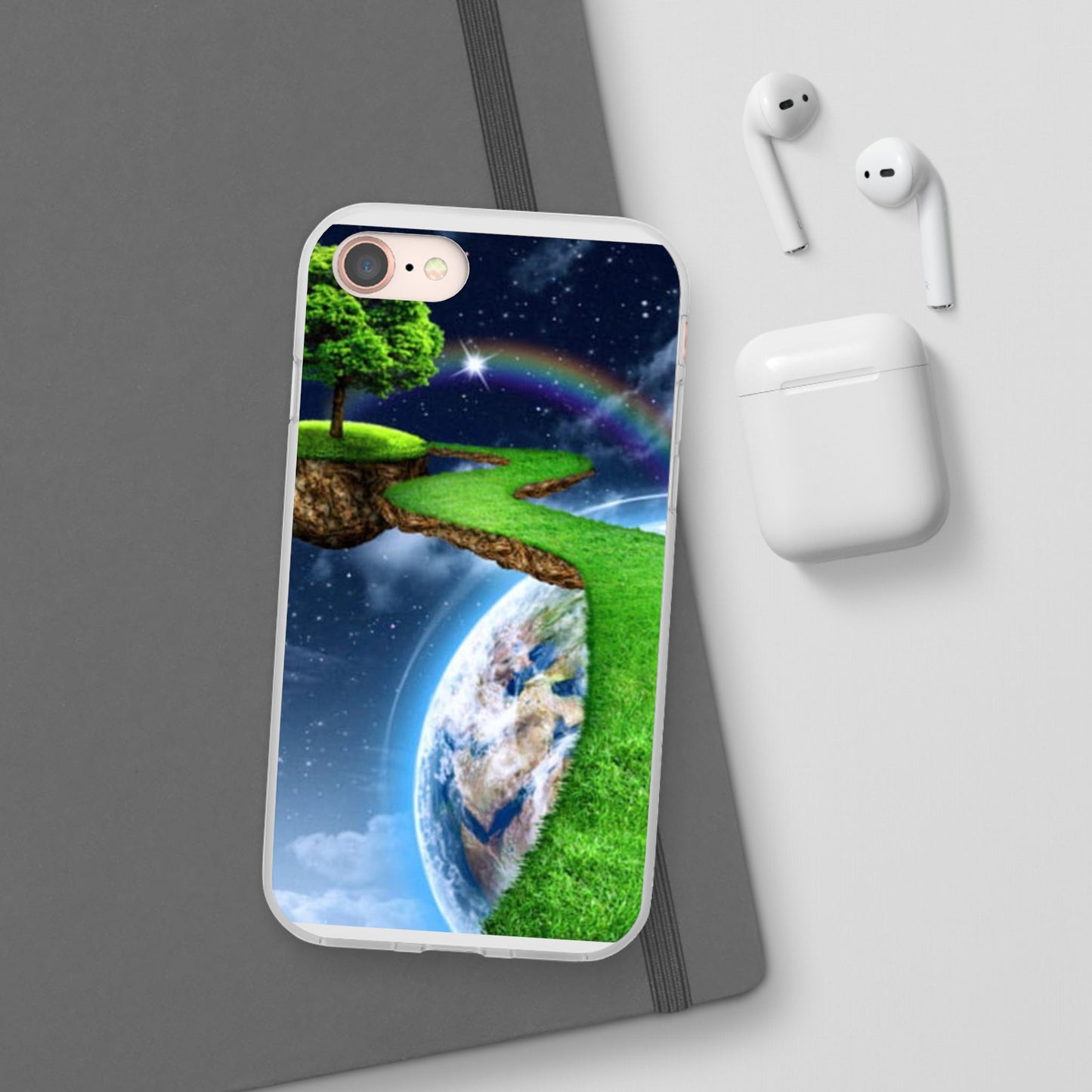 Dreamy Landscape Phone Case, Eco-Friendly Cell Phone Cover, Nature Inspired Gift, Aesthetic Mobile Case, Vibrant Rainbow Design