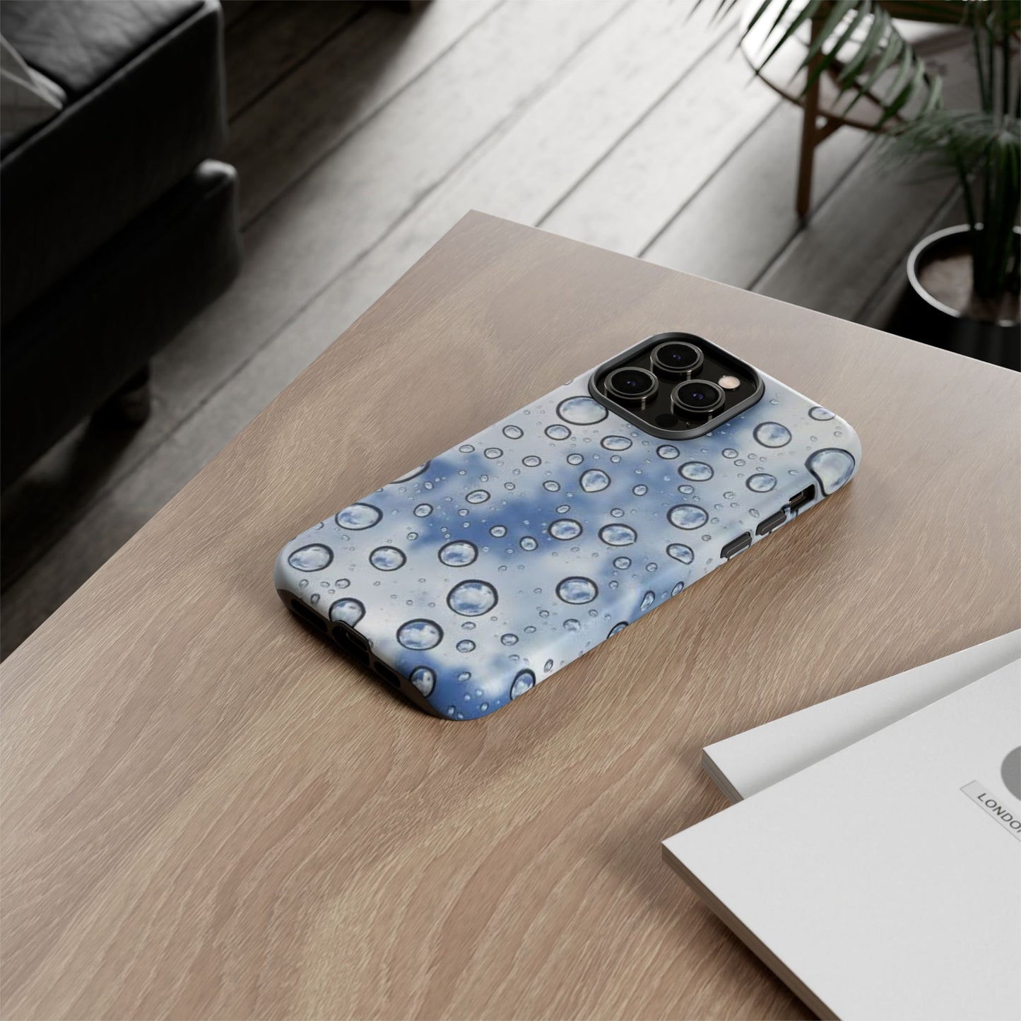 Blue Water Droplet Phone Case, Tough Cases for Protection, Stylish Cellphone Cover, Unique Gifts for Her, Durable and Trendy