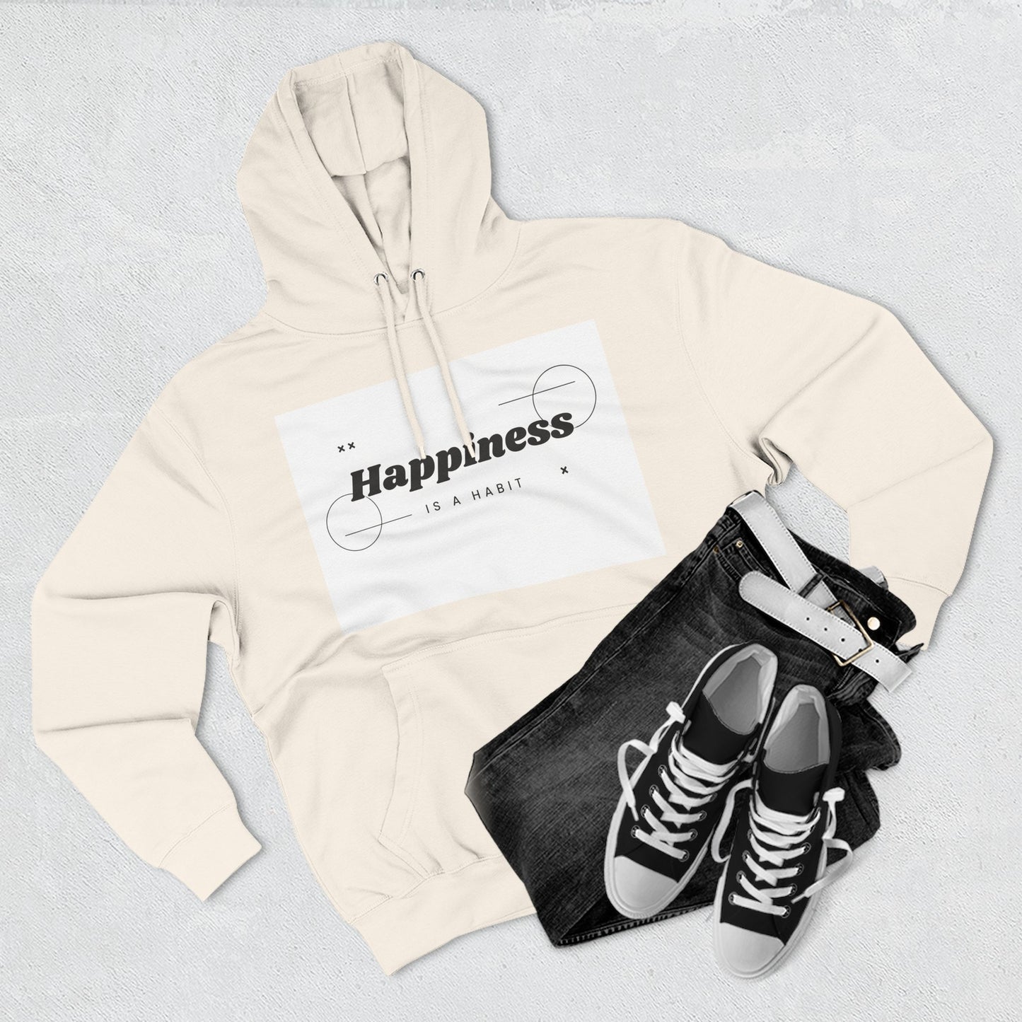 Happiness Is A Habit Hoodie, Cozy Sweatshirt, Motivational Apparel, Ideal Gift for Her, Everyday Comfort Wear