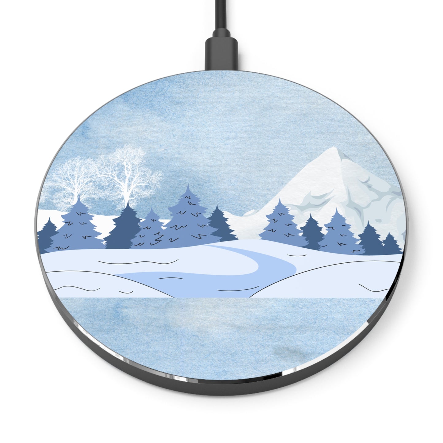 Winter Wonderland Wireless Charger | Eco-Friendly Tech Decor, Gifts for Her, Desk Accessories, Holiday Present
