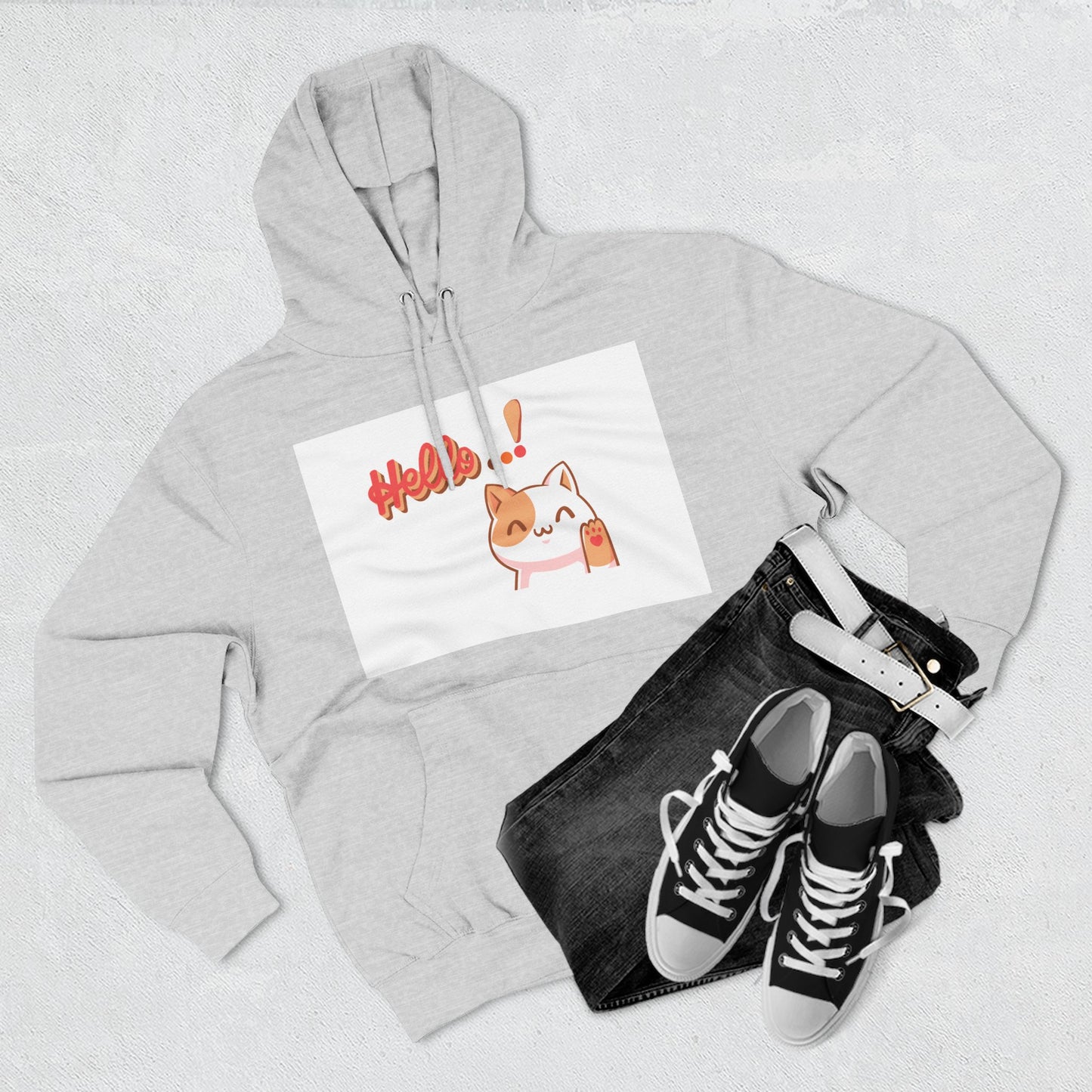 Cute Cat Hoodie with Motivational Design - Perfect Gift for Cat Lovers, Cozy Fleece Hoodie for Any Occasion, Stylish Streetwear