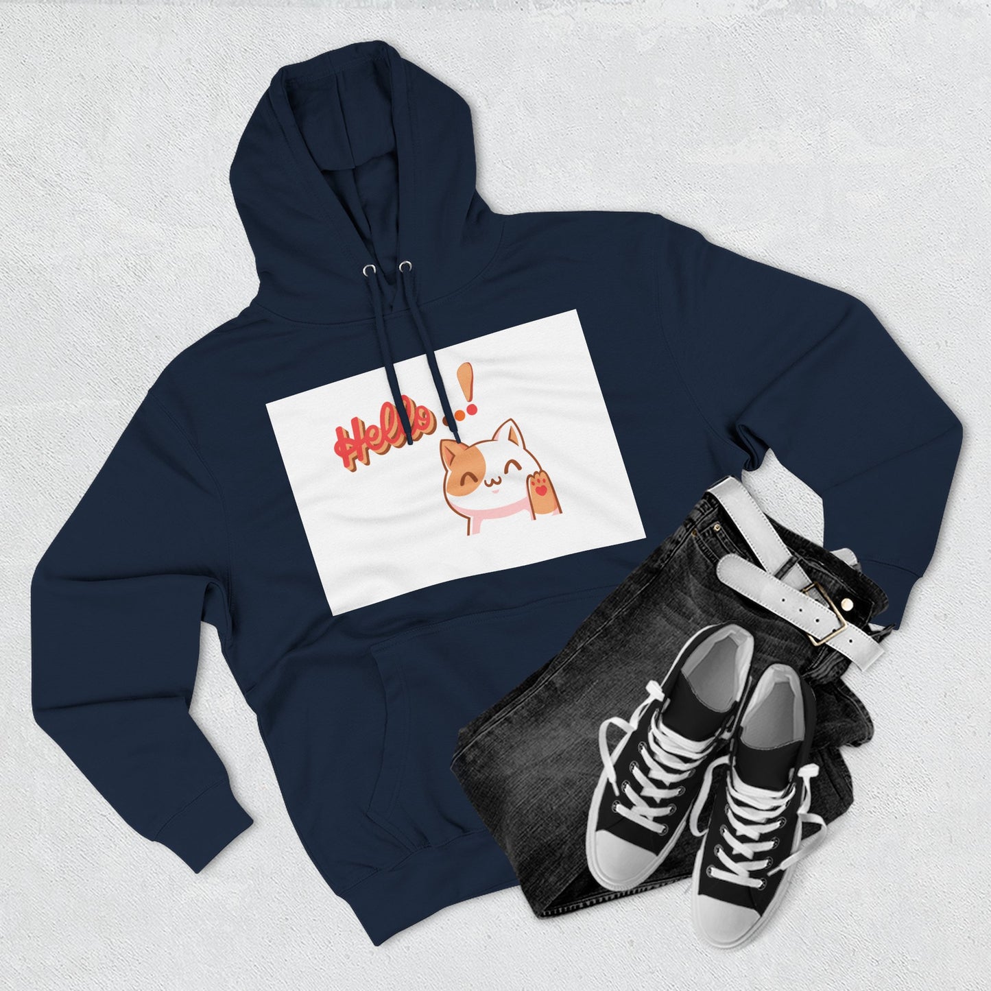 Cute Cat Hoodie with Motivational Design - Perfect Gift for Cat Lovers, Cozy Fleece Hoodie for Any Occasion, Stylish Streetwear