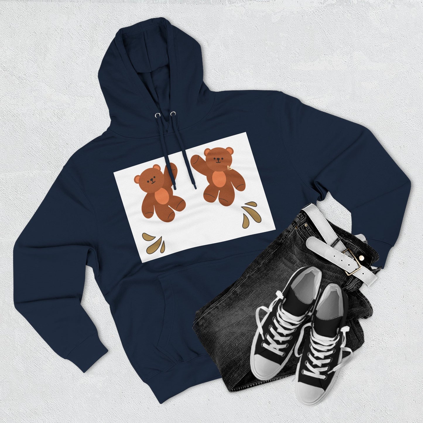 Cute Bear Fleece Hoodie | Cozy Unisex Fashion, Playful Sweatshirt, Perfect Gift, Casual Wear, Everyday Comfort, Holiday Style