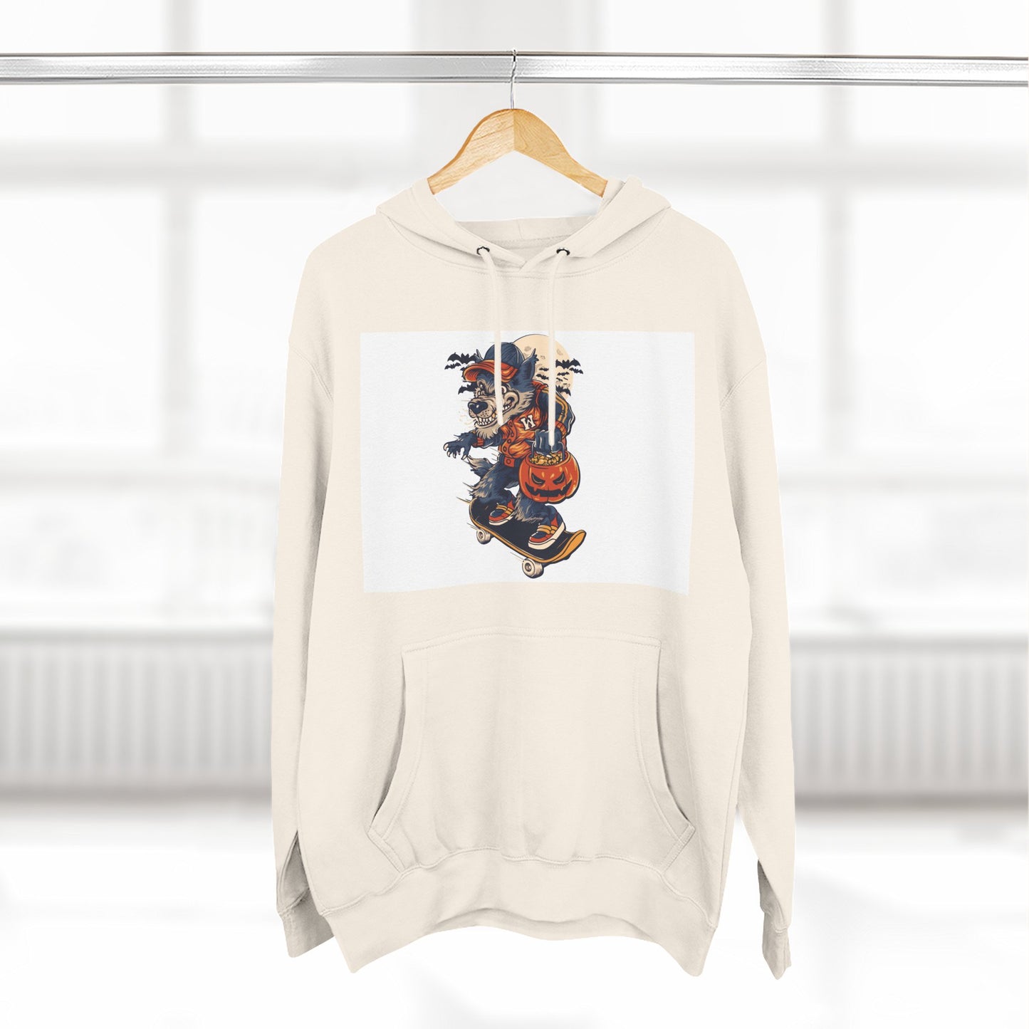 Fleece Hoodie with Halloween Design, Cozy Sweatshirt, Fall Fashion, Gift for Her, Casual Layering