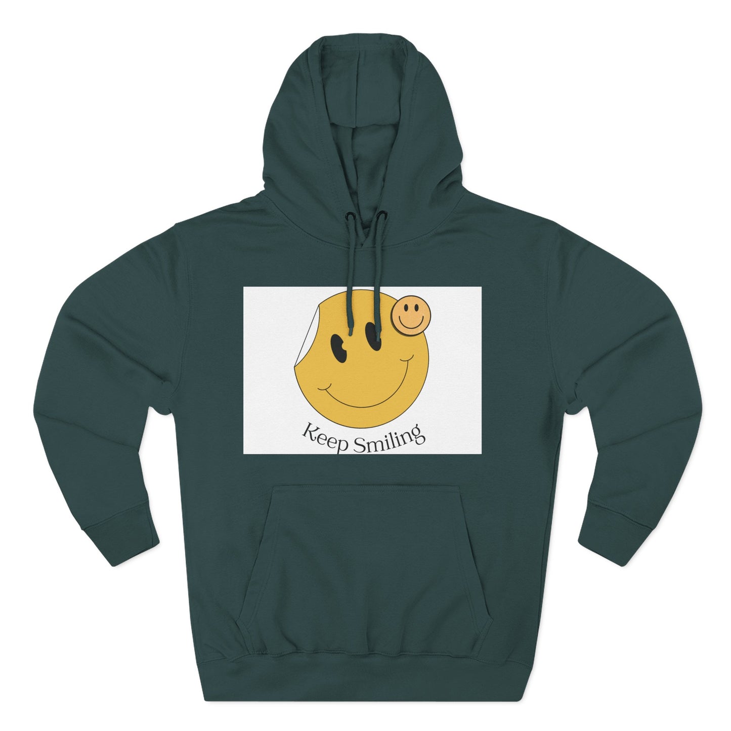 Happy Vibes Fleece Hoodie, Cozy Gift, Keep Smiling Hoodie, Casual Wear, Trendy Sweatshirt, Unisex Fashion