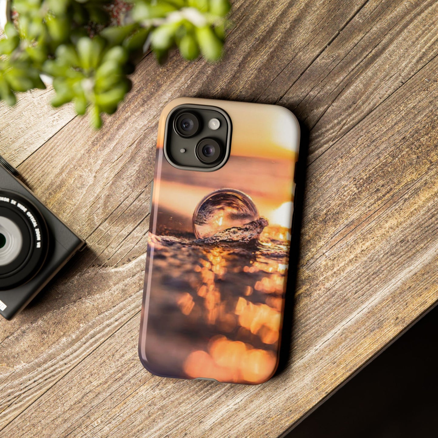 Sunset Bubble Phone Case, Tough Cases, Beach Lover Gift, Summer Vibes, Cell Phone Accessories, Unique Design, Nature Photography