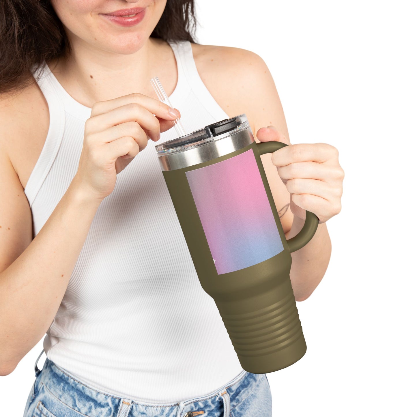 Vibrant Insulated Travel Mug for On-the-Go, 40oz Coffee Tumbler, Unique Color Gradient, Perfect for Road Trips, Gifts for Travelers, [...]