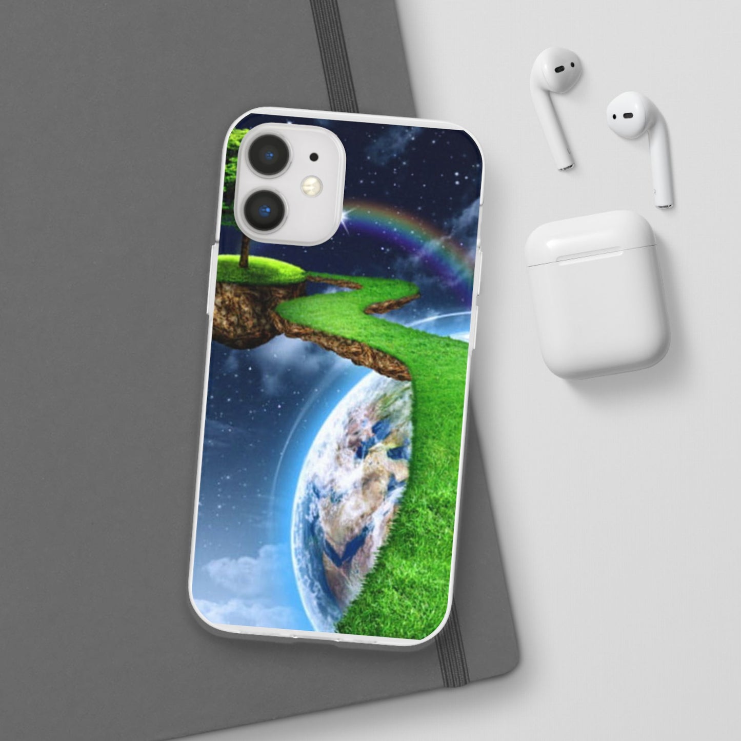 Dreamy Landscape Phone Case, Eco-Friendly Cell Phone Cover, Nature Inspired Gift, Aesthetic Mobile Case, Vibrant Rainbow Design