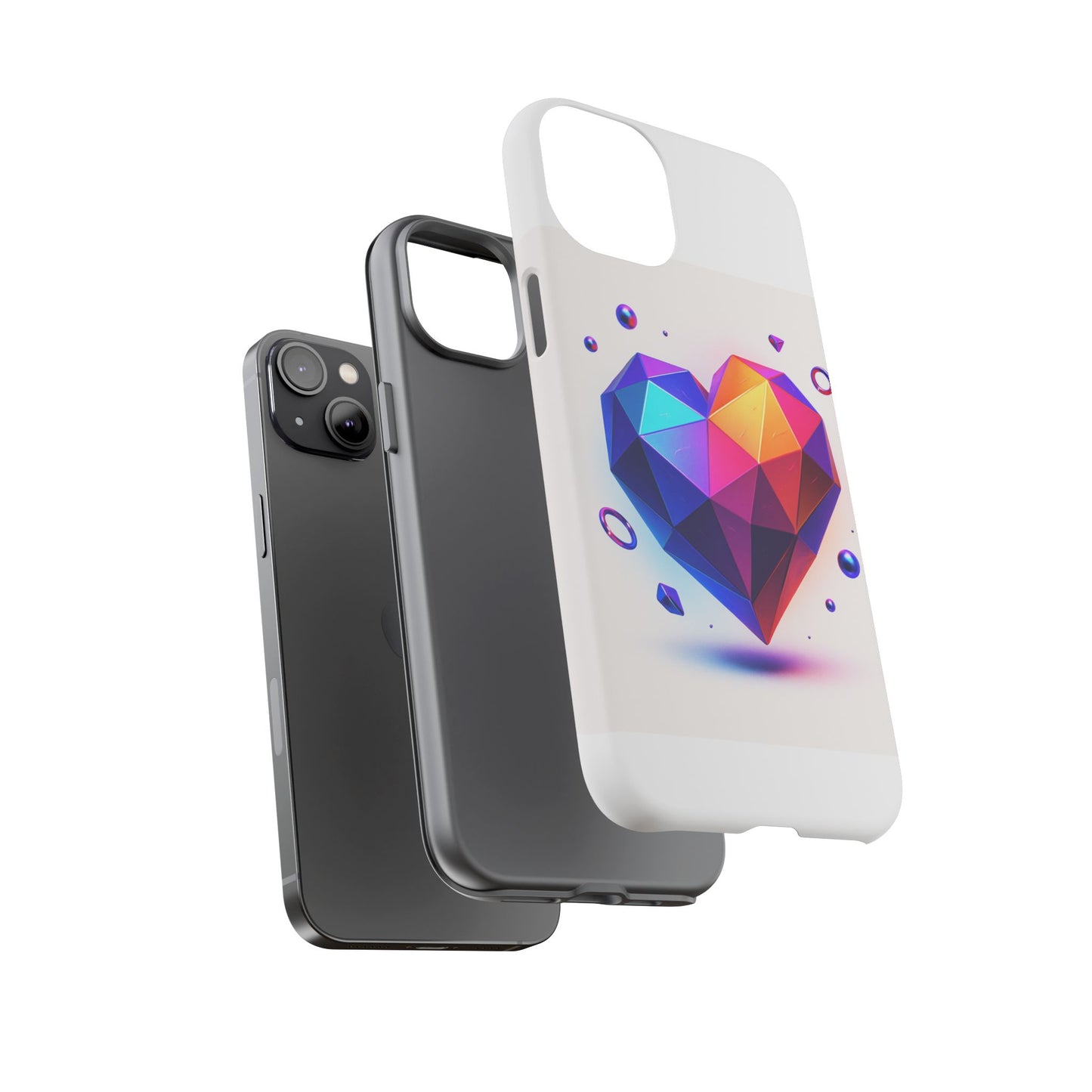 Vibrant Heart Phone Case, Tough Cases, Colorful Phone Cover, Unique Protector, Gift for Her, Cute Accessory