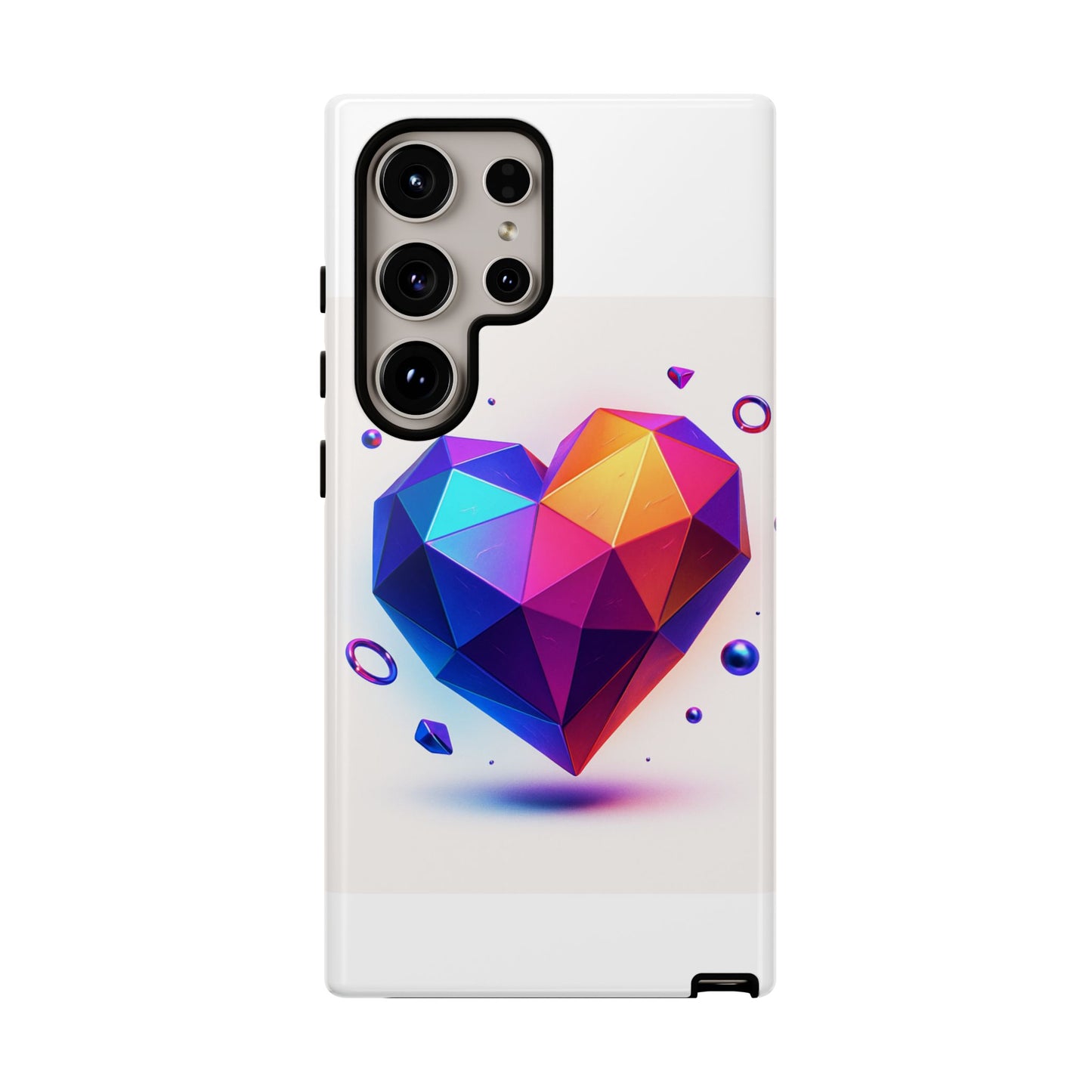 Vibrant Heart Phone Case, Tough Cases, Colorful Phone Cover, Unique Protector, Gift for Her, Cute Accessory