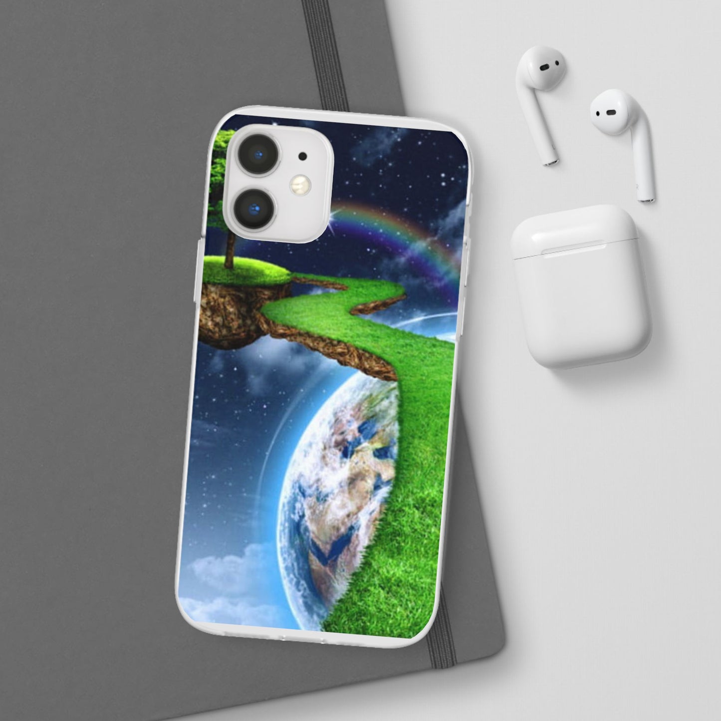 Dreamy Landscape Phone Case, Eco-Friendly Cell Phone Cover, Nature Inspired Gift, Aesthetic Mobile Case, Vibrant Rainbow Design