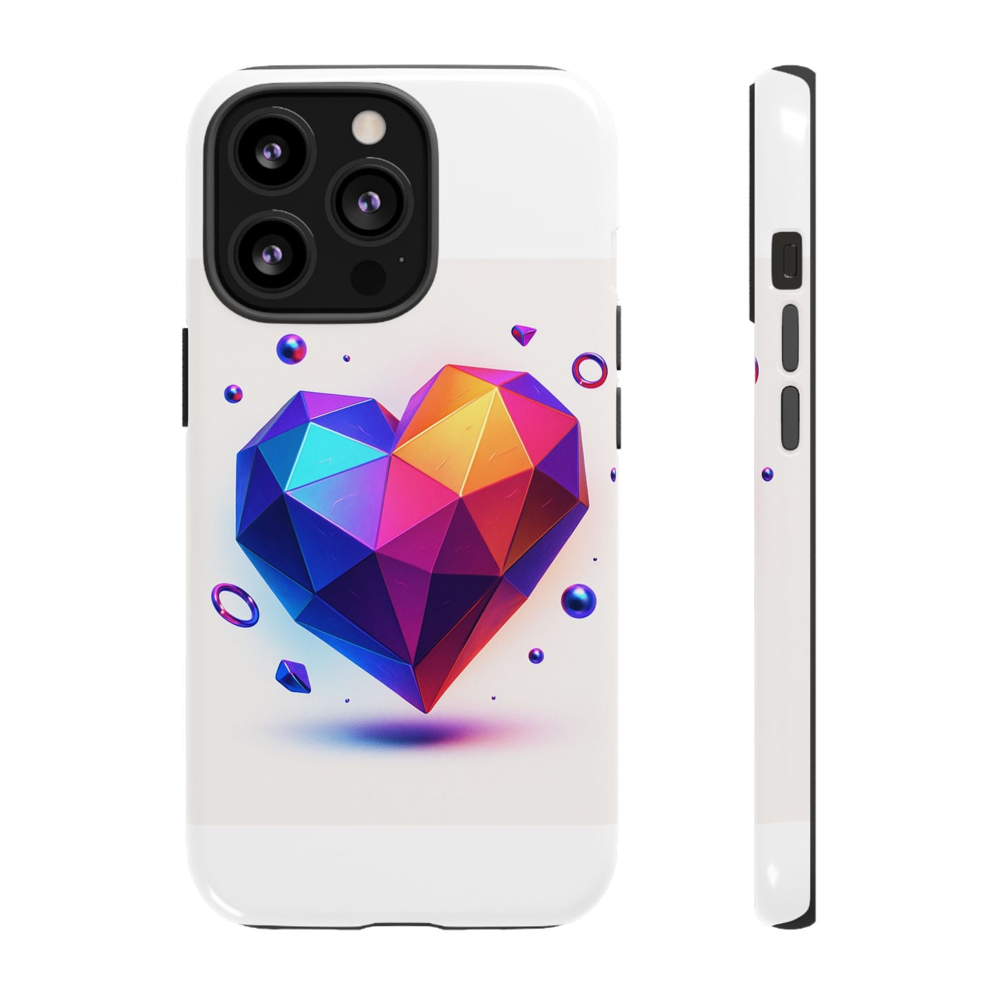 Vibrant Heart Phone Case, Tough Cases, Colorful Phone Cover, Unique Protector, Gift for Her, Cute Accessory