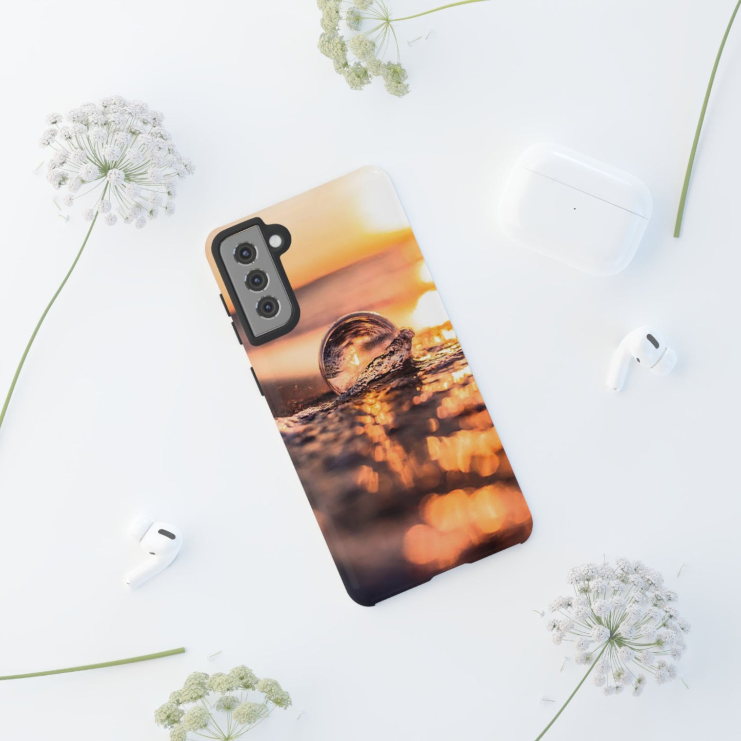 Sunset Bubble Phone Case, Tough Cases, Beach Lover Gift, Summer Vibes, Cell Phone Accessories, Unique Design, Nature Photography