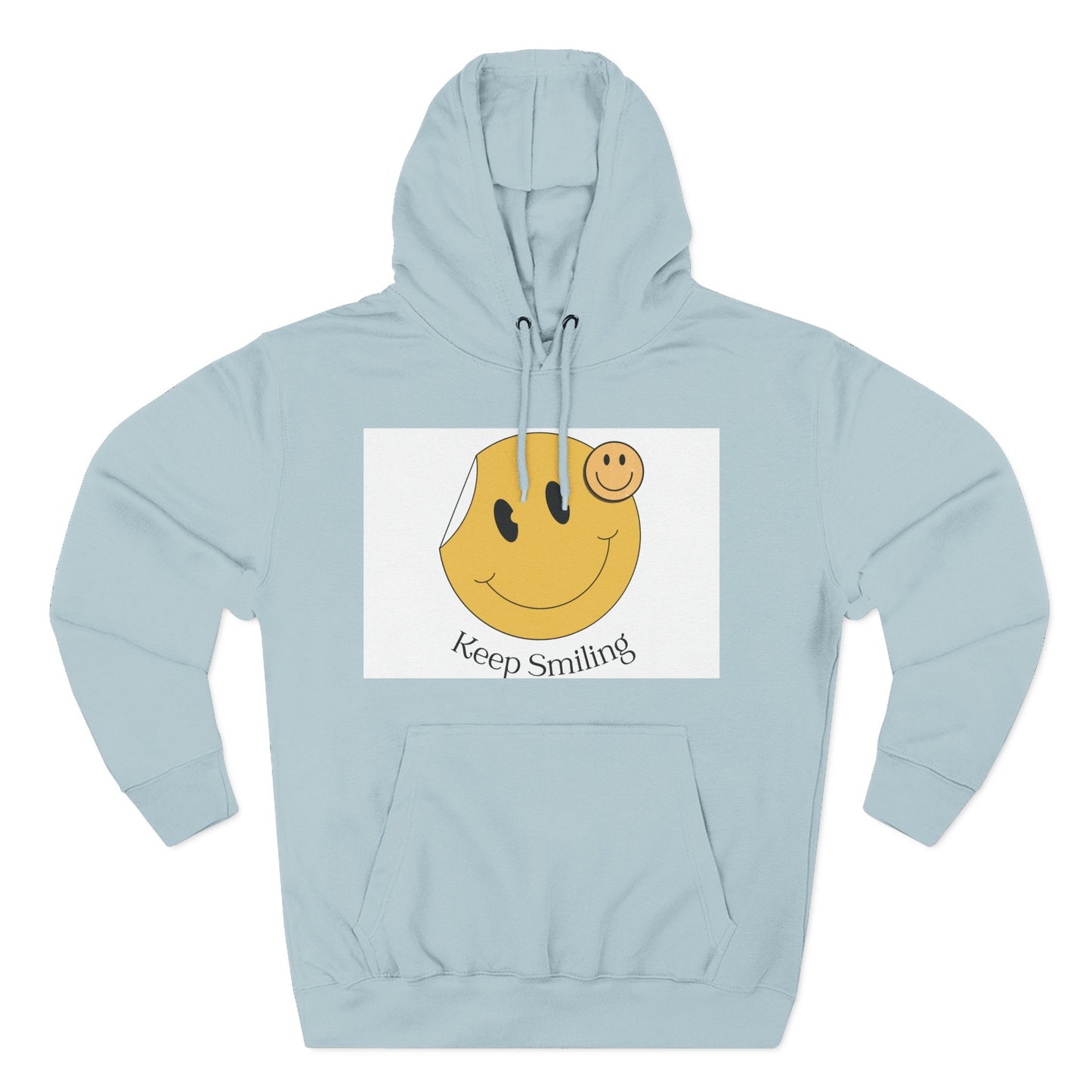 Happy Vibes Fleece Hoodie, Cozy Gift, Keep Smiling Hoodie, Casual Wear, Trendy Sweatshirt, Unisex Fashion