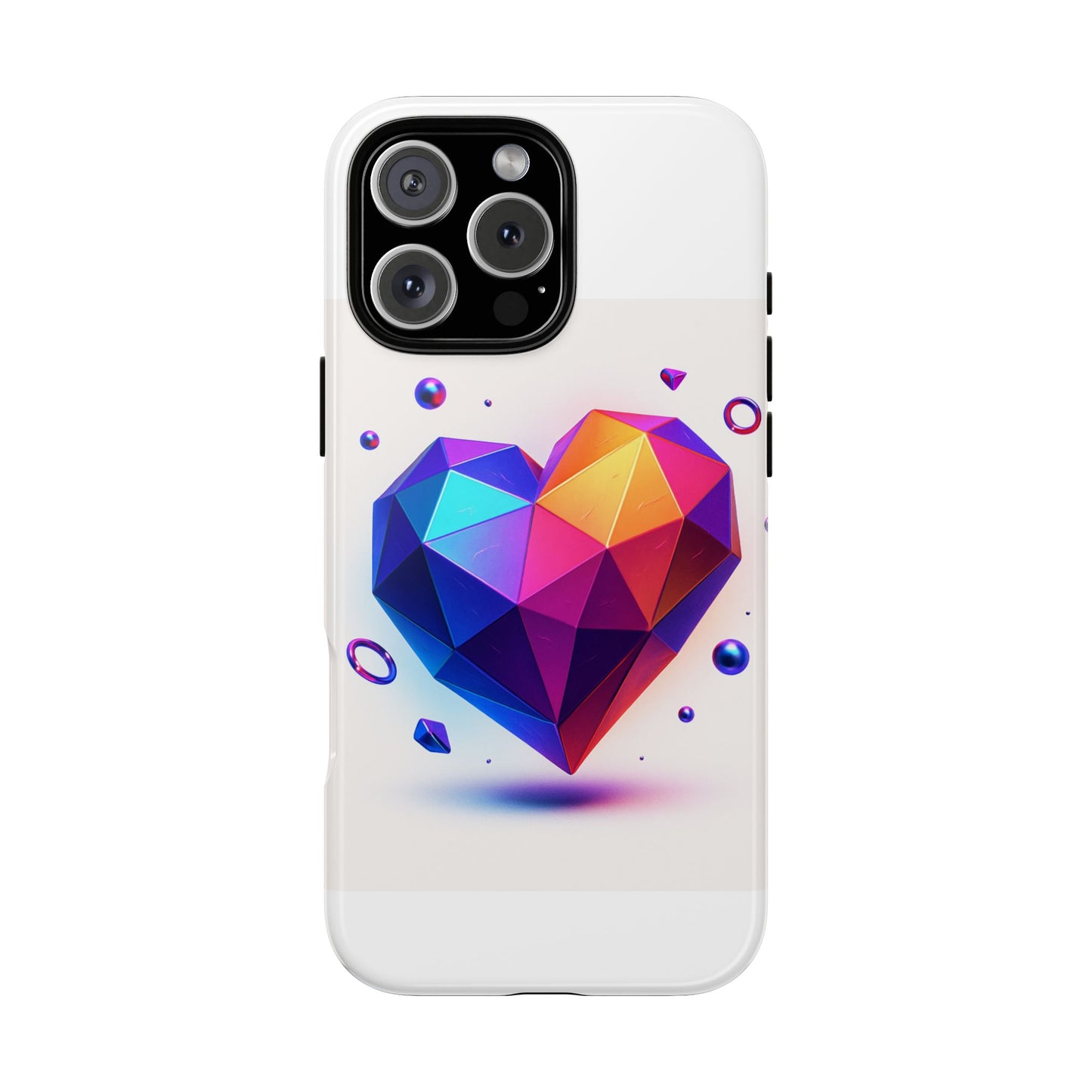 Vibrant Heart Phone Case, Tough Cases, Colorful Phone Cover, Unique Protector, Gift for Her, Cute Accessory