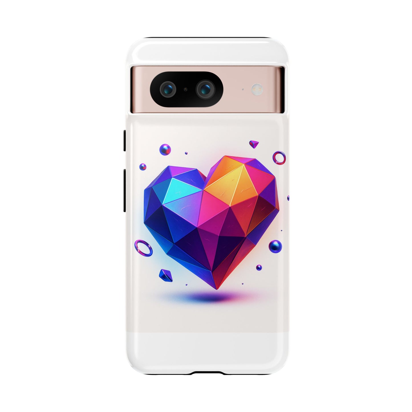 Vibrant Heart Phone Case, Tough Cases, Colorful Phone Cover, Unique Protector, Gift for Her, Cute Accessory