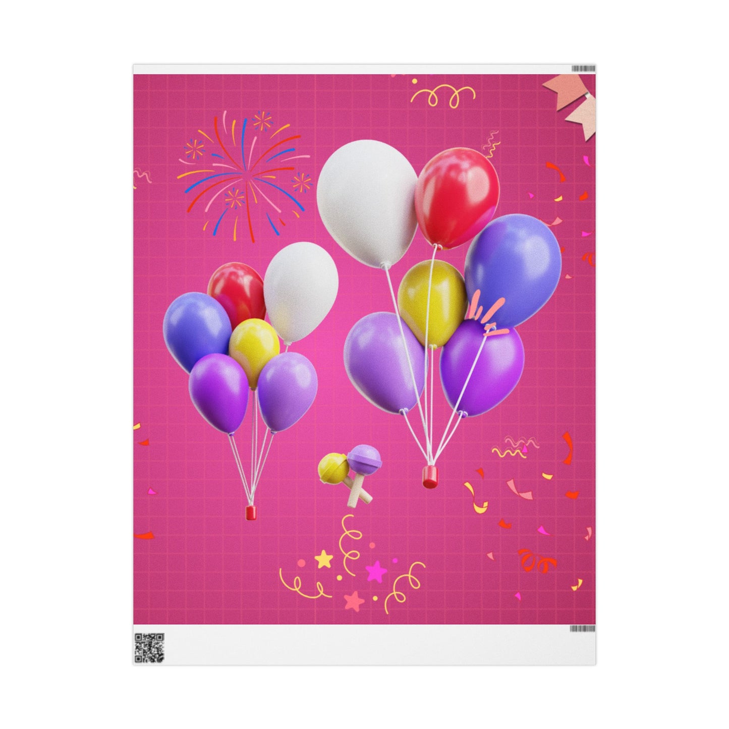 Vibrant Balloon Wrapping Paper, Gift Wrap for Birthdays, Celebrations, Party Favors, Festive Occasions, Unique Present Packaging