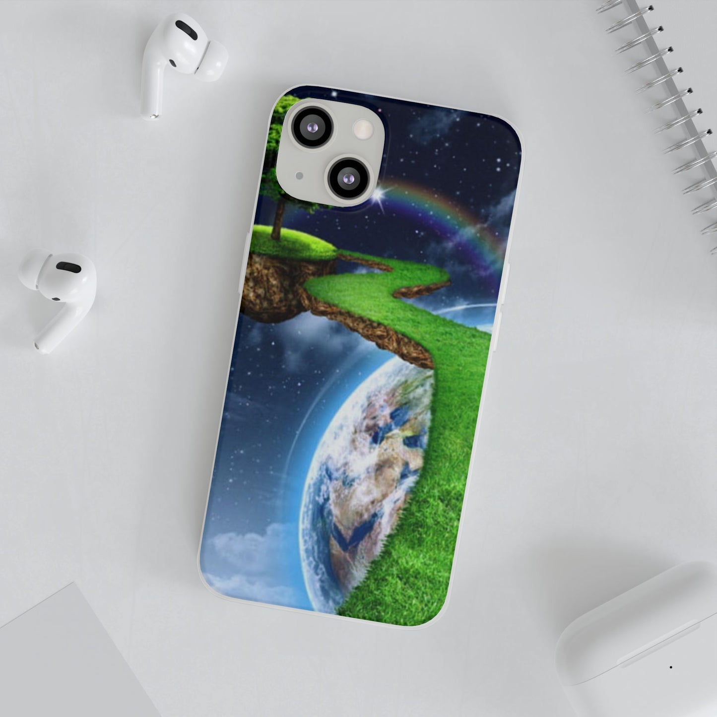 Dreamy Landscape Phone Case, Eco-Friendly Cell Phone Cover, Nature Inspired Gift, Aesthetic Mobile Case, Vibrant Rainbow Design