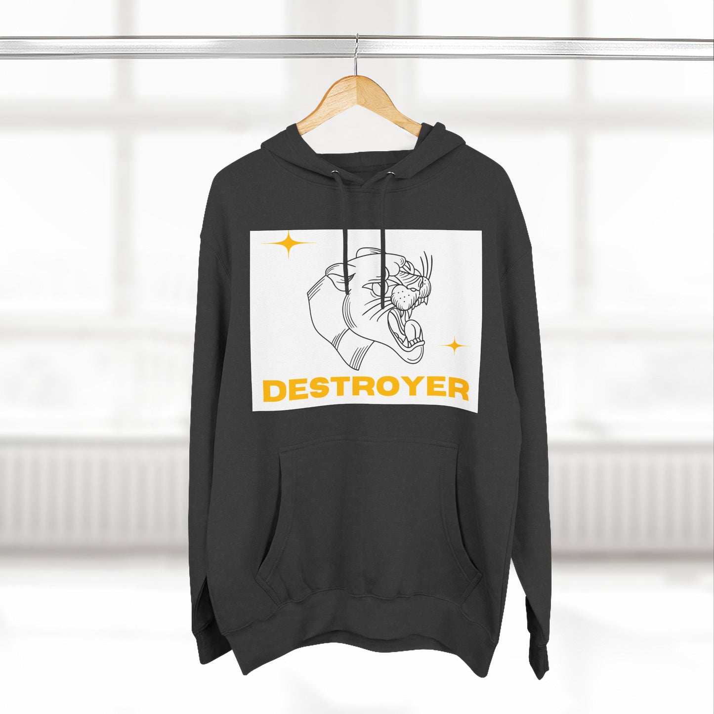 Three-Panel Fleece Hoodie with DESTROYER Design, Cozy Streetwear for Every Occasion, Perfect Gift for Friends, Fun Graphic Hoodie, [...]