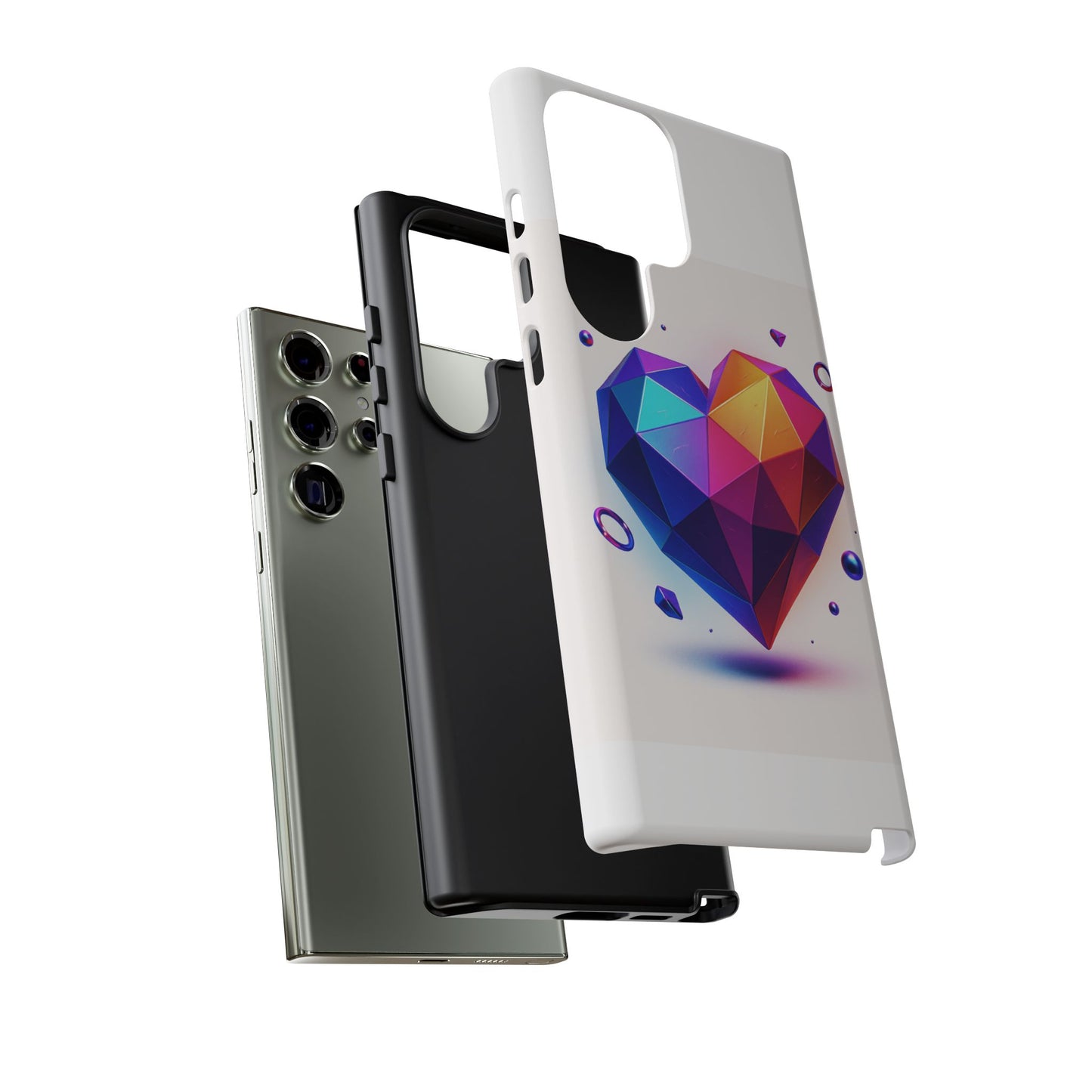Vibrant Heart Phone Case, Tough Cases, Colorful Phone Cover, Unique Protector, Gift for Her, Cute Accessory