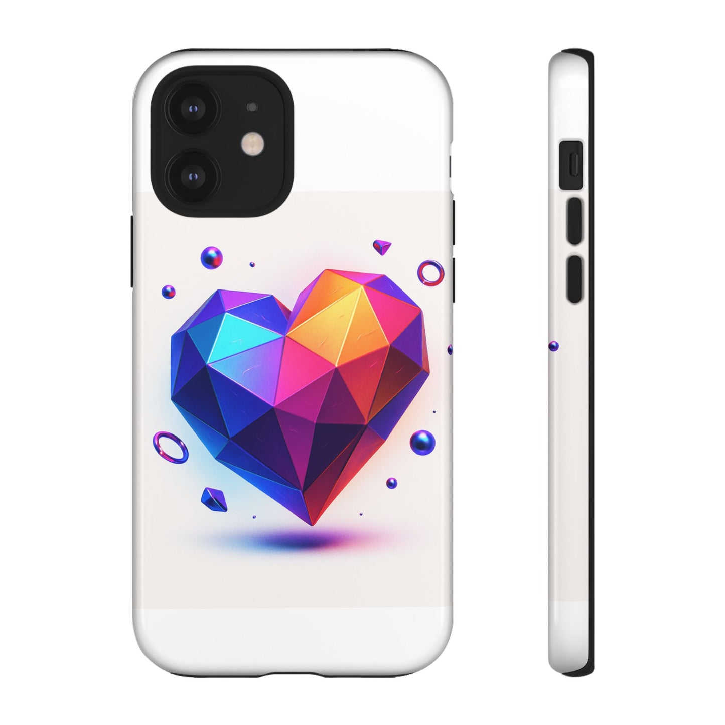 Vibrant Heart Phone Case, Tough Cases, Colorful Phone Cover, Unique Protector, Gift for Her, Cute Accessory