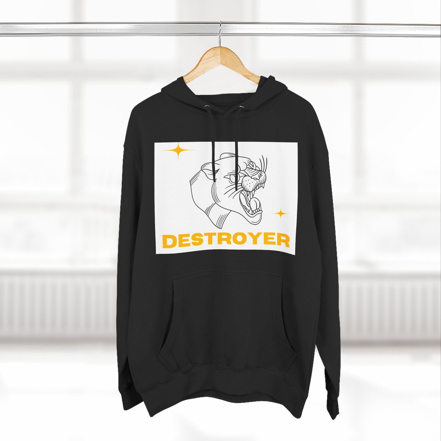 Three-Panel Fleece Hoodie with DESTROYER Design, Cozy Streetwear for Every Occasion, Perfect Gift for Friends, Fun Graphic Hoodie, [...]