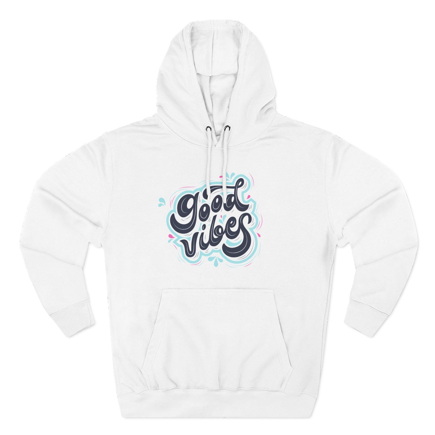 Good Vibes Three-Panel Fleece Hoodie | Cozy Streetwear, Perfect for Casual Outings, Unisex Gift, Inspirational Wear, Everyday Comfort