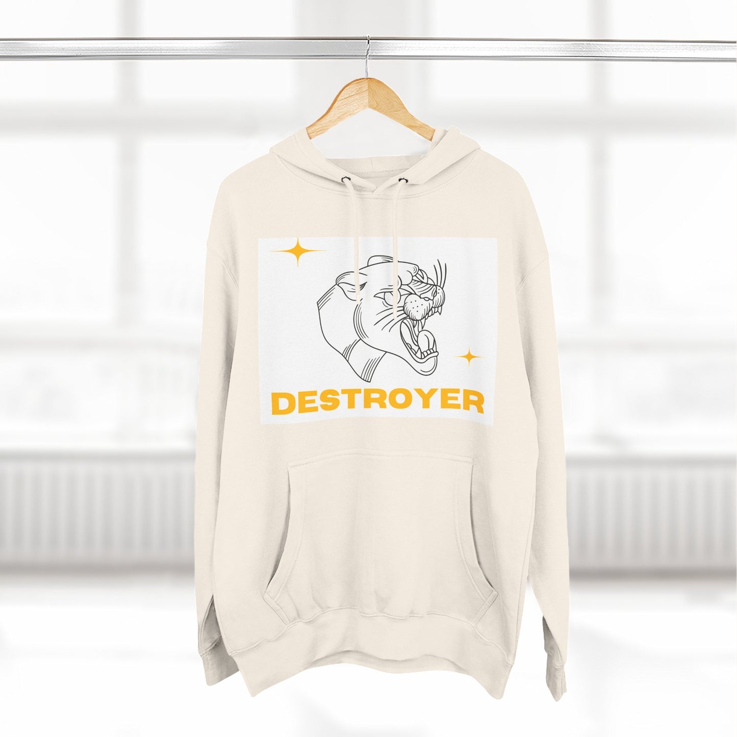 Three-Panel Fleece Hoodie with DESTROYER Design, Cozy Streetwear for Every Occasion, Perfect Gift for Friends, Fun Graphic Hoodie, [...]