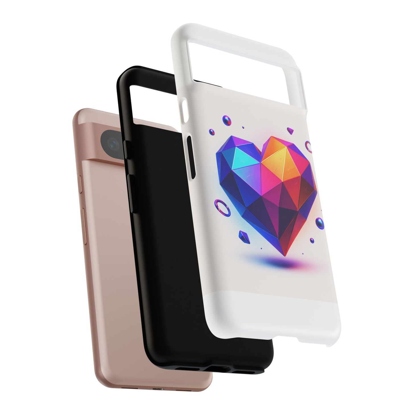 Vibrant Heart Phone Case, Tough Cases, Colorful Phone Cover, Unique Protector, Gift for Her, Cute Accessory