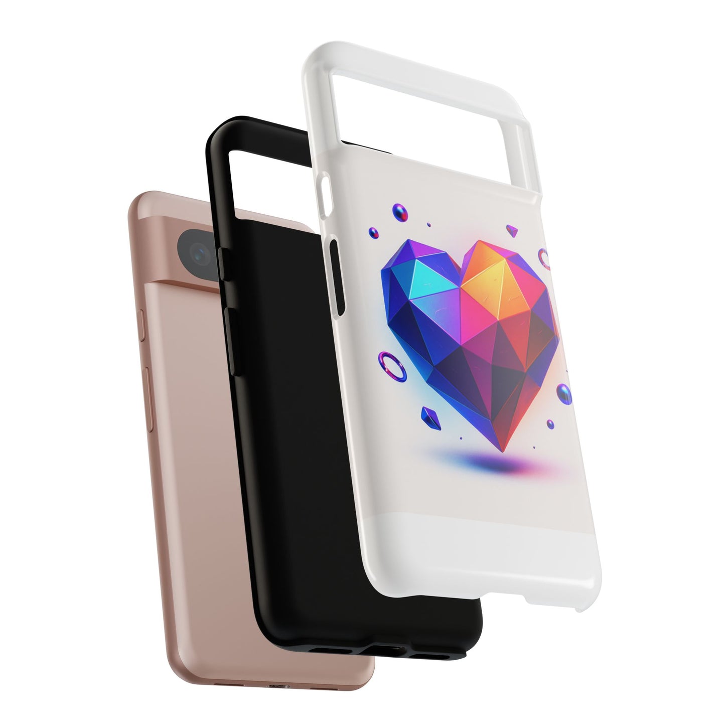 Vibrant Heart Phone Case, Tough Cases, Colorful Phone Cover, Unique Protector, Gift for Her, Cute Accessory