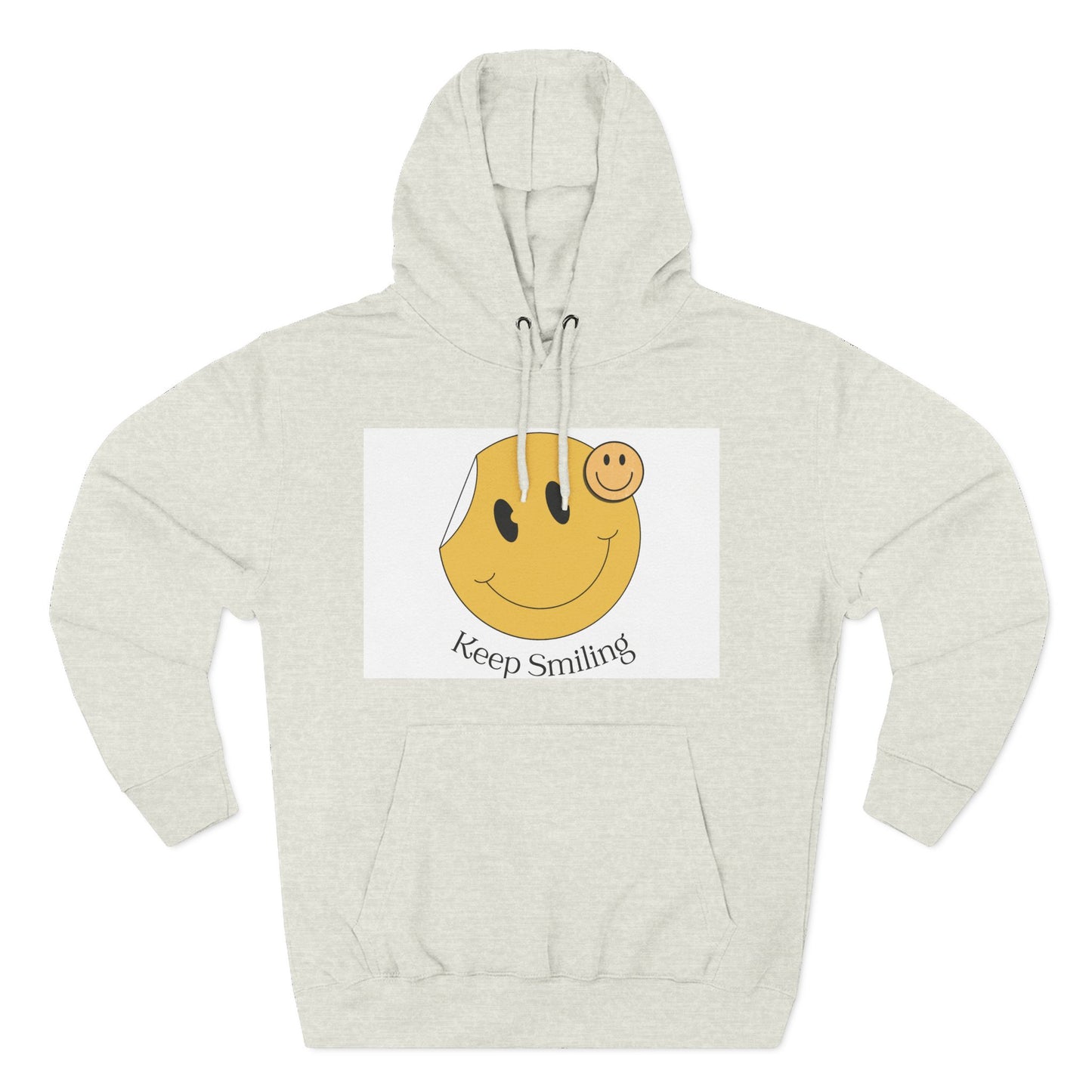 Happy Vibes Fleece Hoodie, Cozy Gift, Keep Smiling Hoodie, Casual Wear, Trendy Sweatshirt, Unisex Fashion