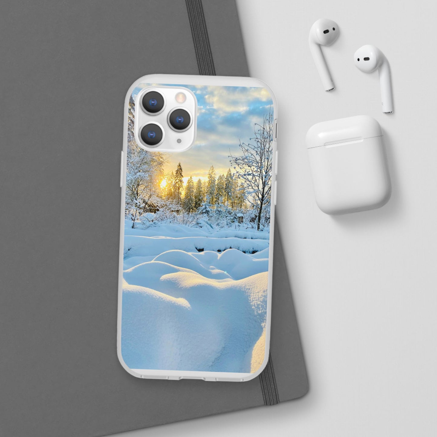 Winter Landscape Flexi Cases, Nature Phone Cover, Scenic Case, Holiday Gift, Seasonal Accessory, Outdoor Lover's Item