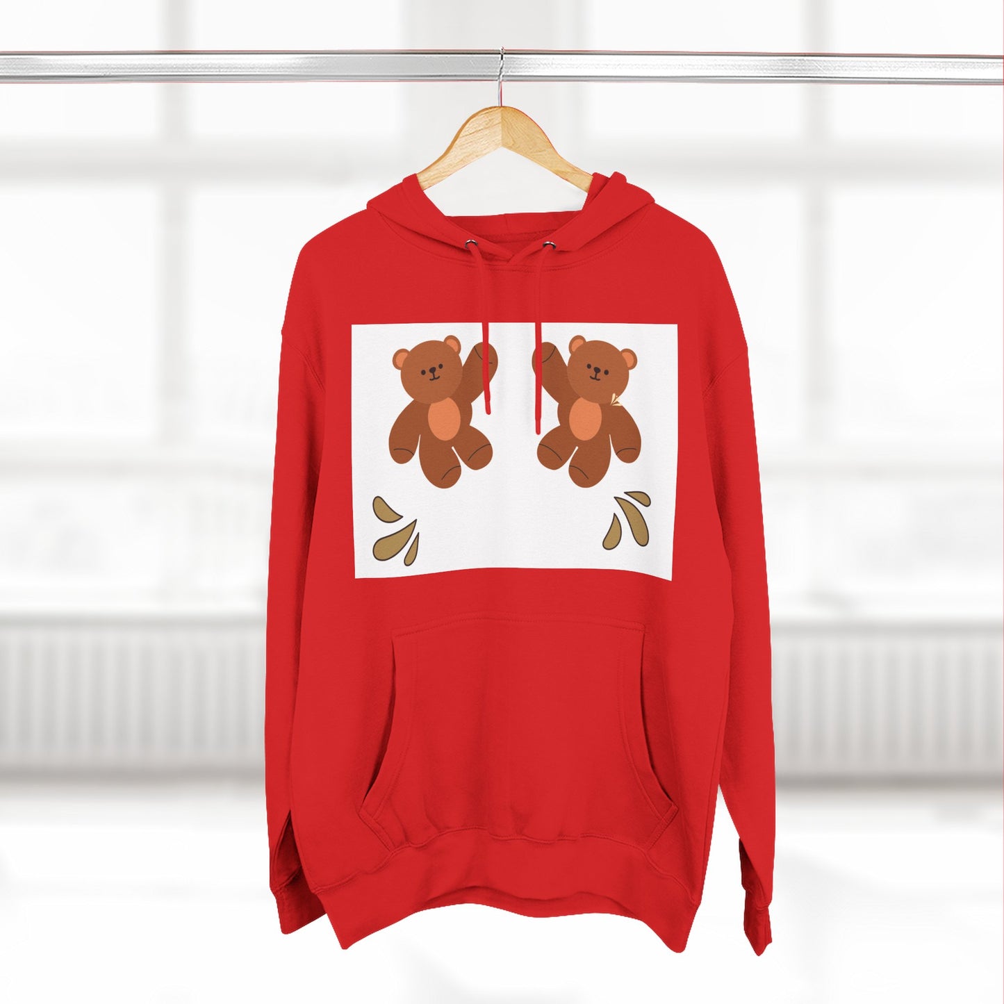 Cute Bear Fleece Hoodie | Cozy Unisex Fashion, Playful Sweatshirt, Perfect Gift, Casual Wear, Everyday Comfort, Holiday Style