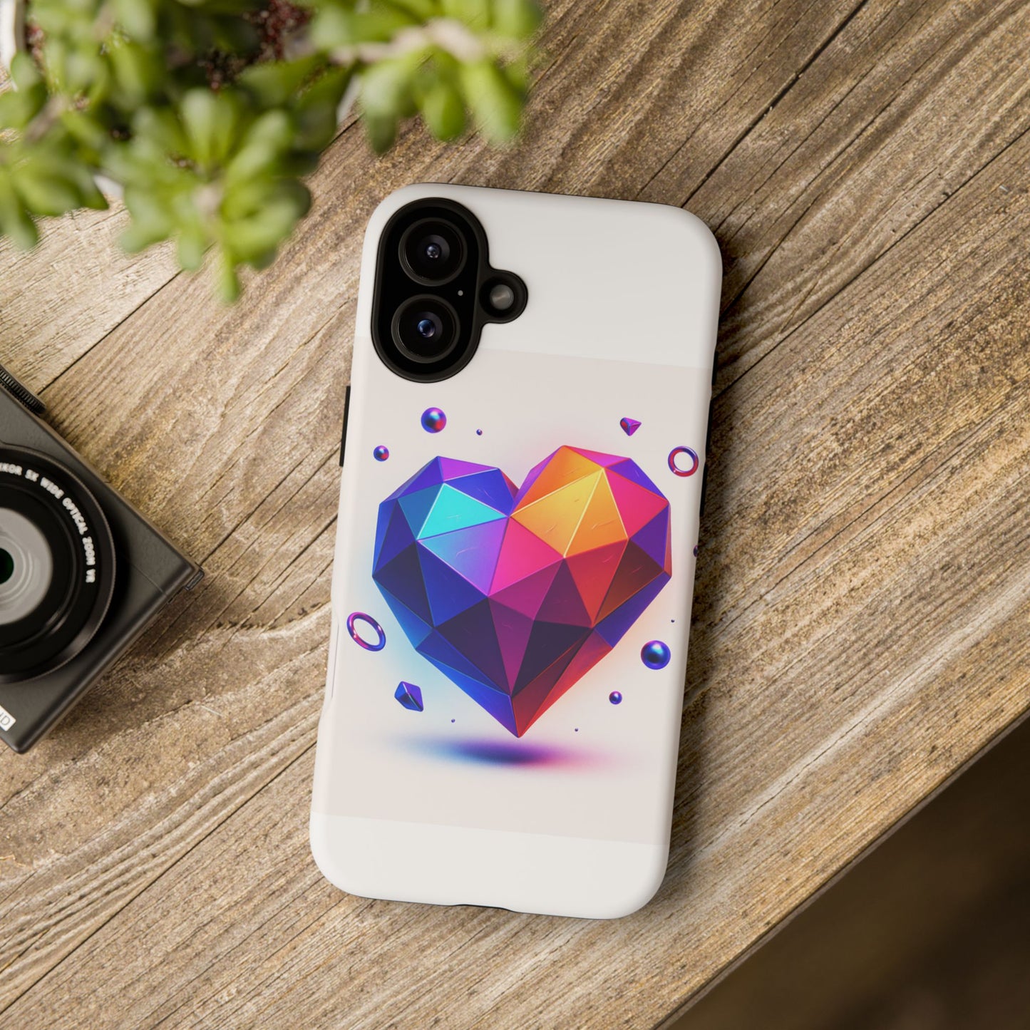 Vibrant Heart Phone Case, Tough Cases, Colorful Phone Cover, Unique Protector, Gift for Her, Cute Accessory