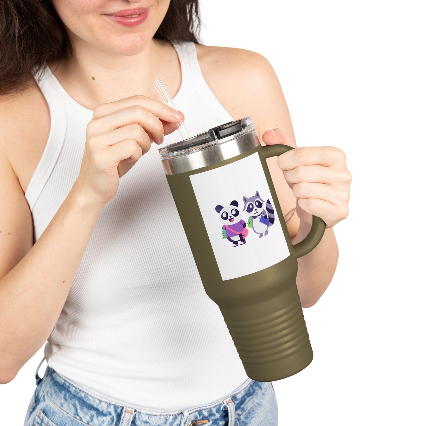 Cute Animal Insulated Travel Mug, 40oz - Perfect for Coffee Lovers, Kids, Gifts, Adventures, & Parties