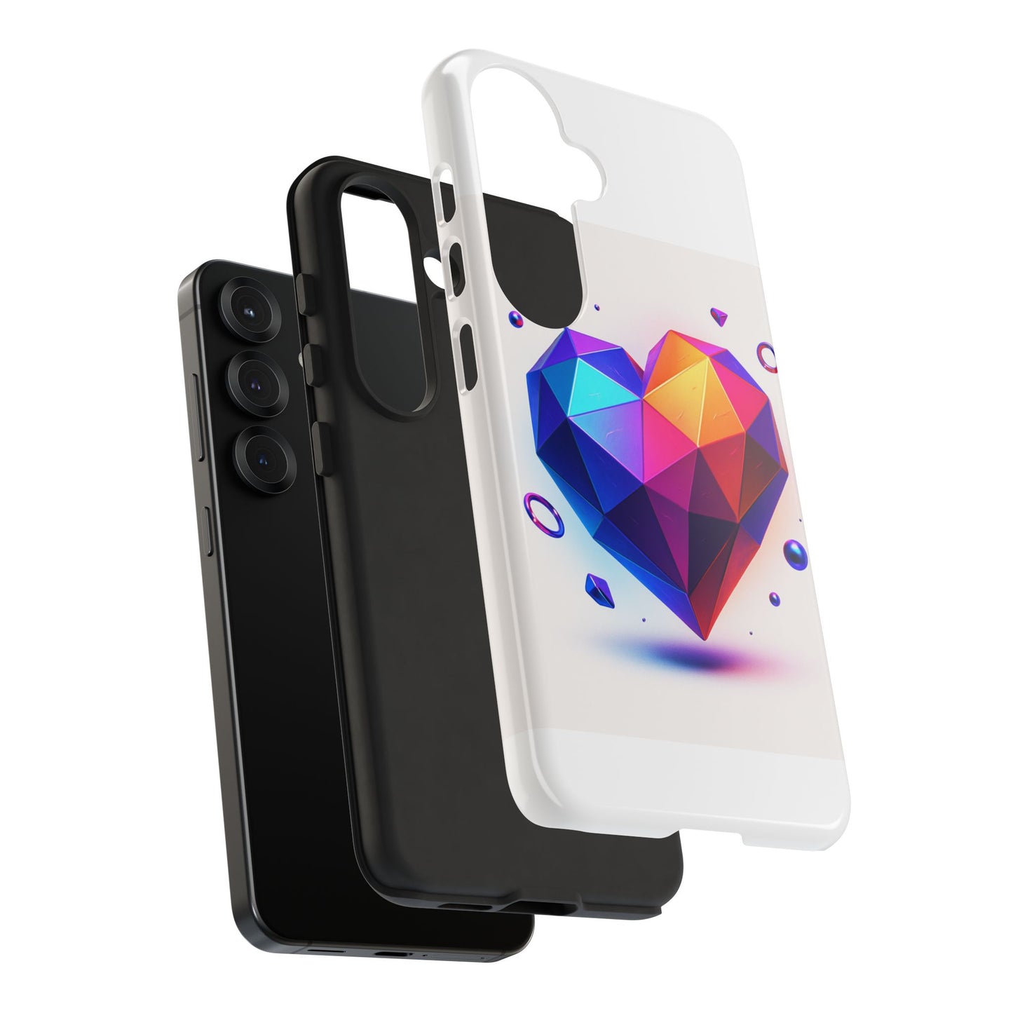 Vibrant Heart Phone Case, Tough Cases, Colorful Phone Cover, Unique Protector, Gift for Her, Cute Accessory