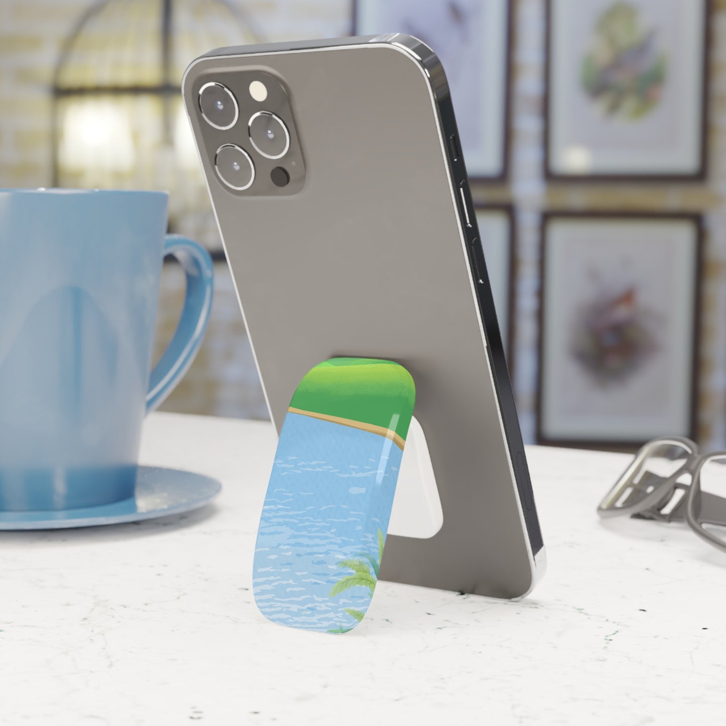 Tropical Phone Grip, Cute Phone Stand, Beach Vibe Accessory, Gift for Friends, Summer Essentials, Travel Friendly, Gadget Holder