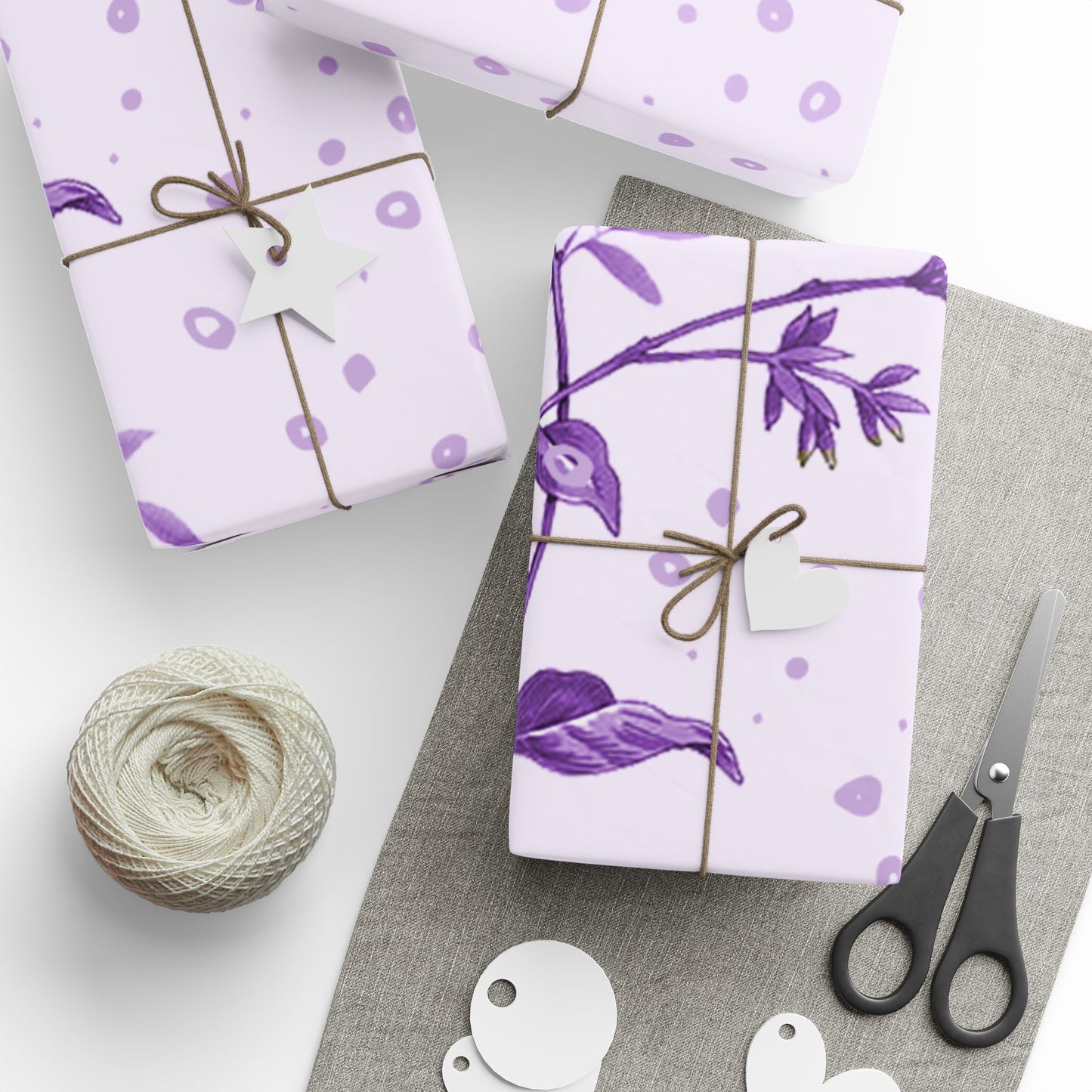 Elegant Floral Wrapping Paper, Luxury Gift Wrap, Purple Floral Design, Birthday, Wedding, Holiday Gift Wrap, Eco-friendly