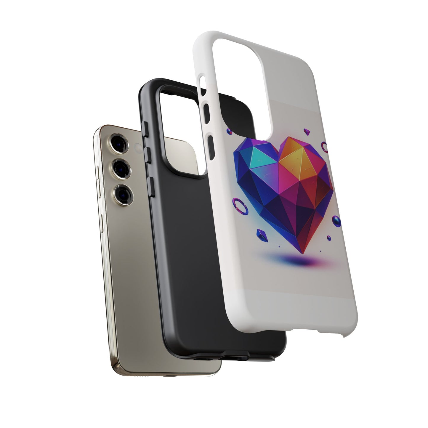 Vibrant Heart Phone Case, Tough Cases, Colorful Phone Cover, Unique Protector, Gift for Her, Cute Accessory