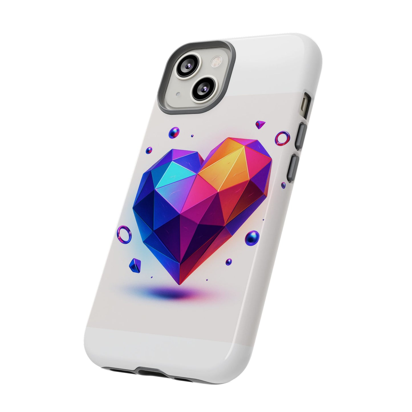 Vibrant Heart Phone Case, Tough Cases, Colorful Phone Cover, Unique Protector, Gift for Her, Cute Accessory