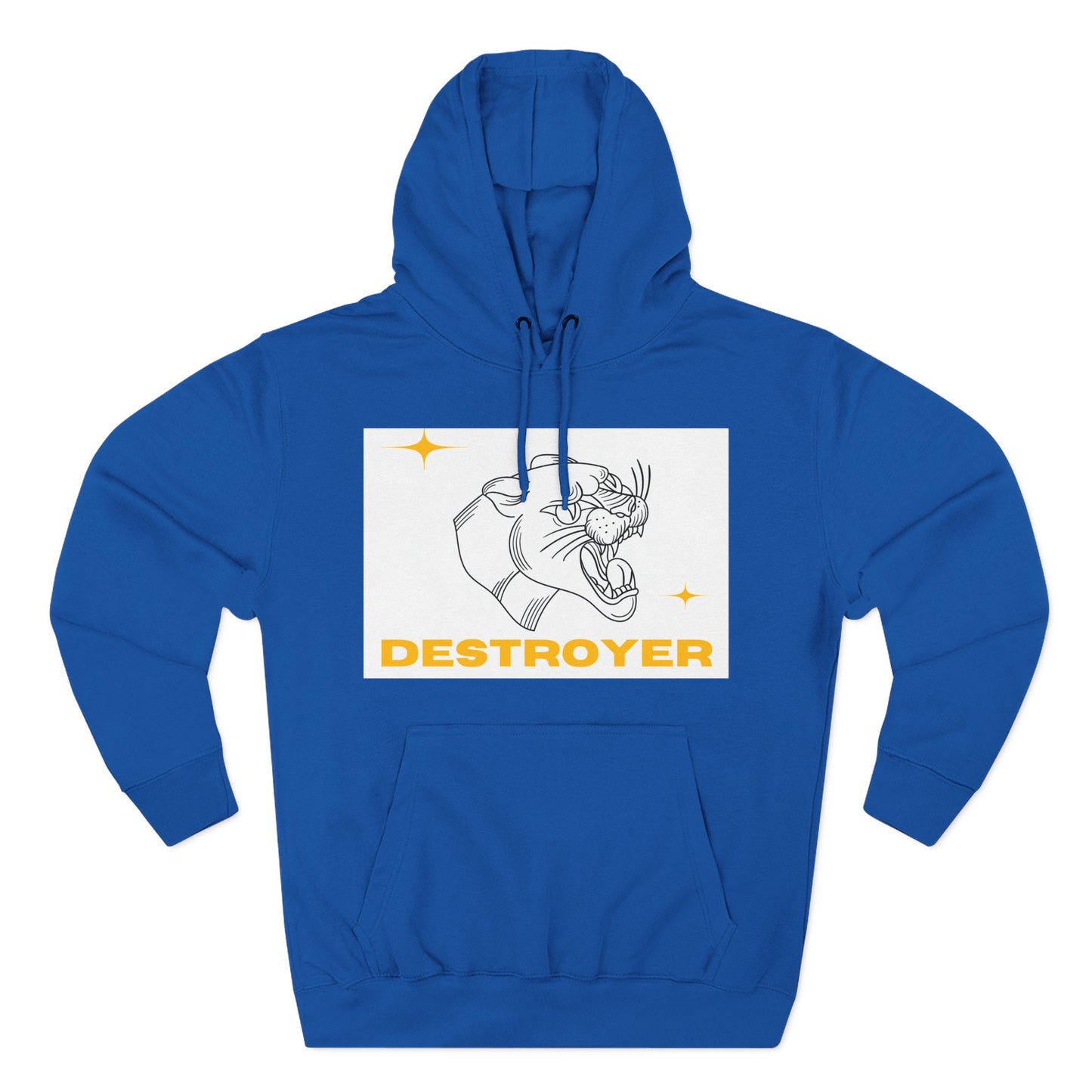 Three-Panel Fleece Hoodie with DESTROYER Design, Cozy Streetwear for Every Occasion, Perfect Gift for Friends, Fun Graphic Hoodie, [...]