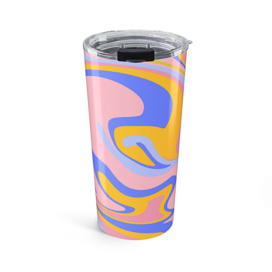 Marble Print Tumbler - 20oz, Insulated Travel Mug, Colorful Drinkware, Gift for Her, Coffee Cup, Bright Patterned Tumbler