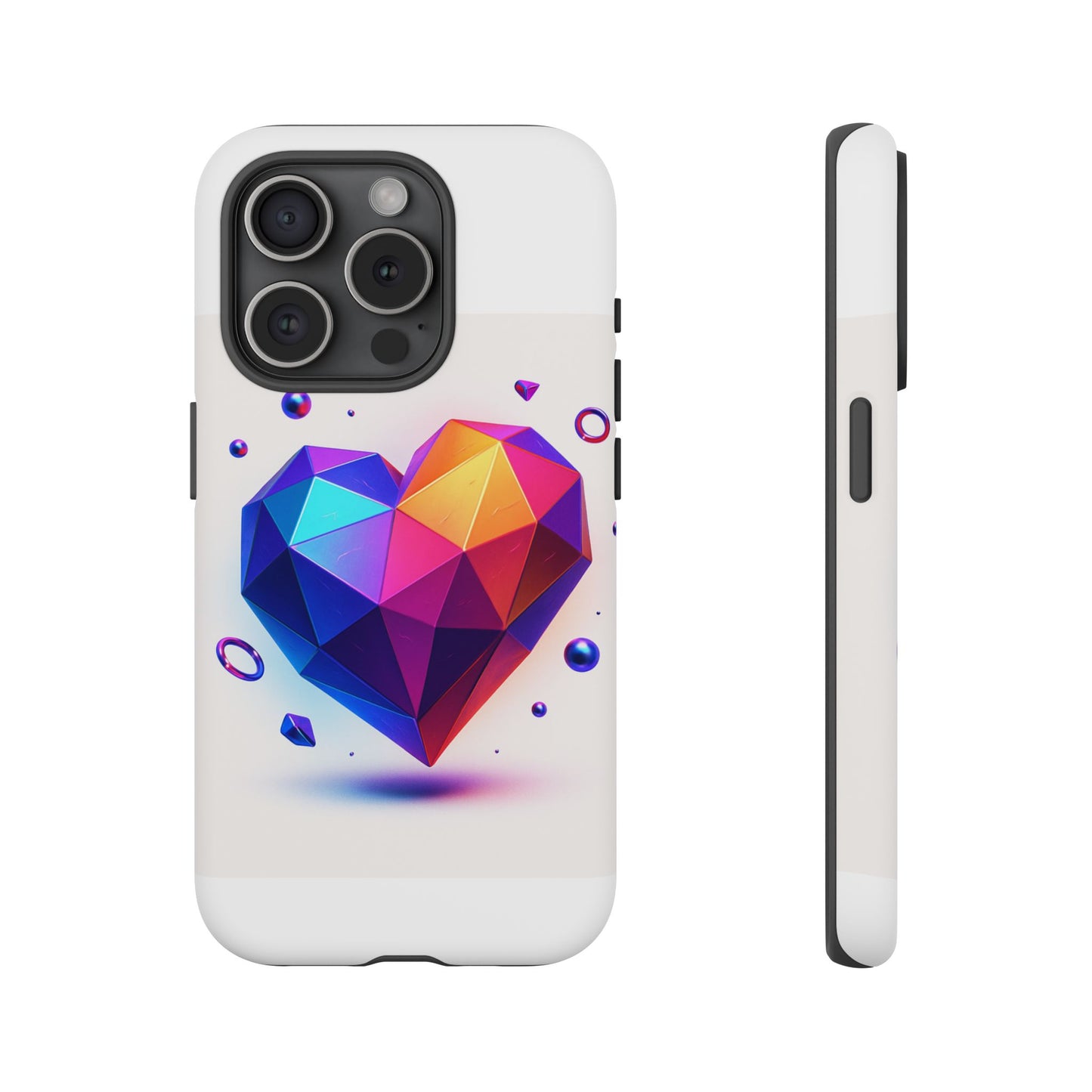 Vibrant Heart Phone Case, Tough Cases, Colorful Phone Cover, Unique Protector, Gift for Her, Cute Accessory